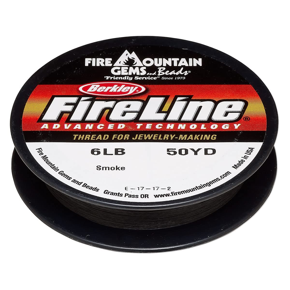Berkley FireLine 6-Pound Test Smoke Grey Braided Beading Thread 0.15mm, 50 Yards