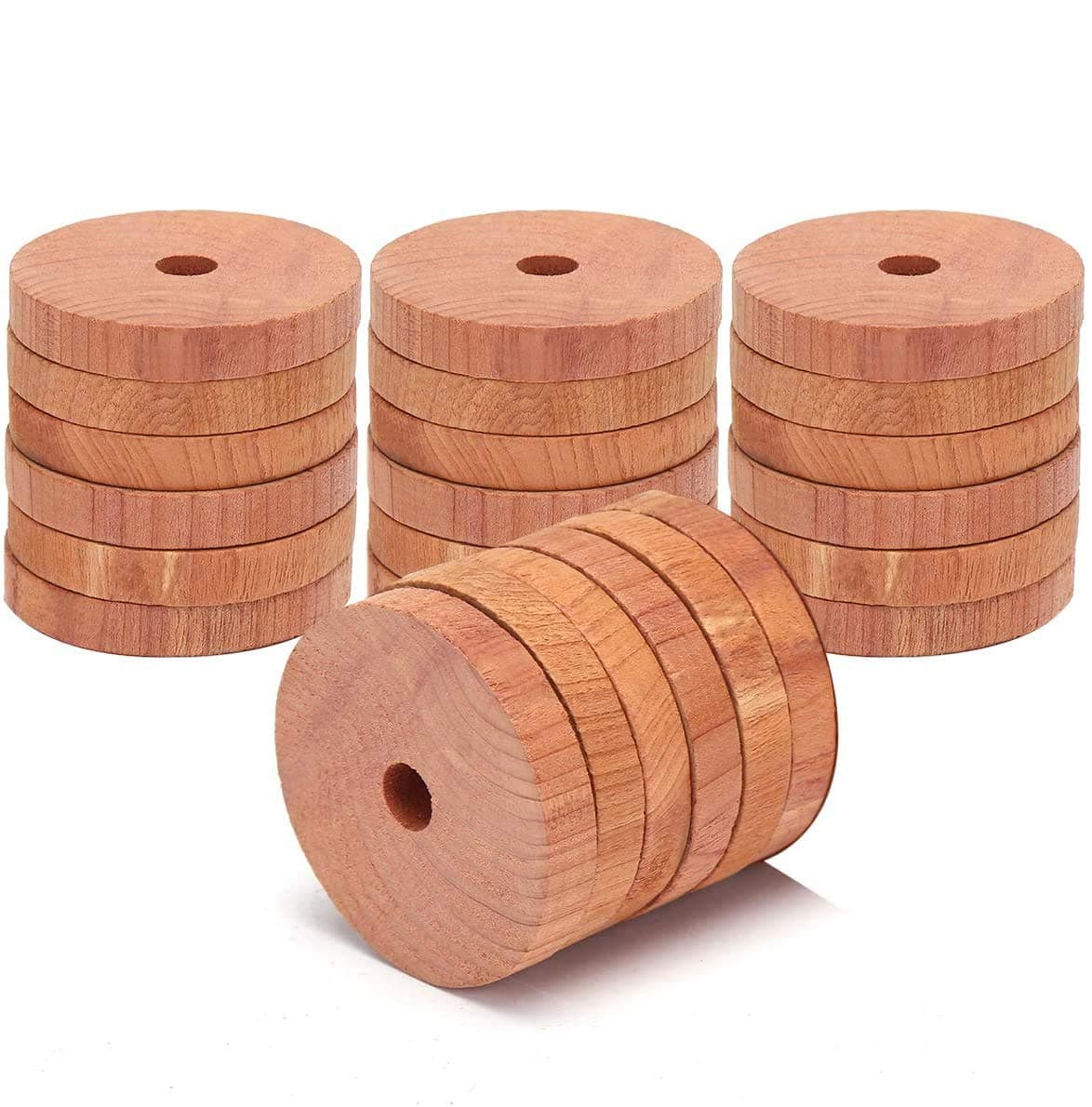 CoiTek 24 PACK Cedar Moth Repellent, 100% Natural Insect Moth Killer, Clothing, Wardrobes, Drawers, Cupboards Protection, Prevents Mould, Damp, Mustiness