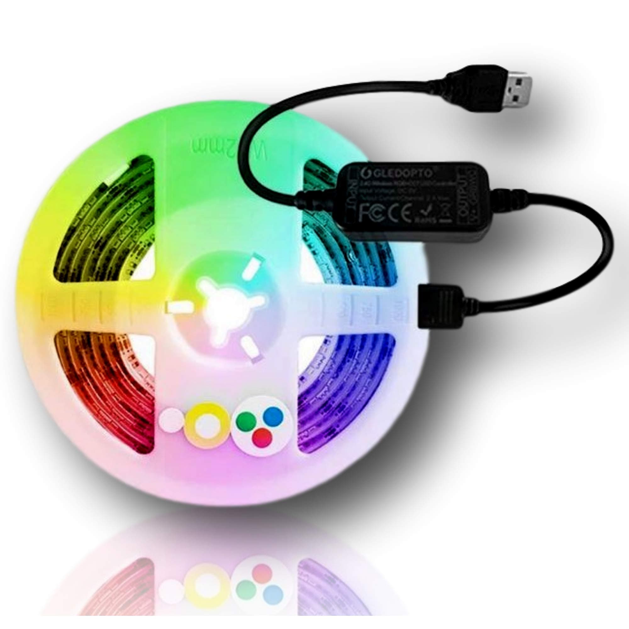 K2 Home Tech - Gledopto Zigbee 5V USB IP65 Waterproof LED Light Strip Kit- Works with Google Home and Alexa Through Your Zigbee hub- 2M 5V Strip and Controller Included