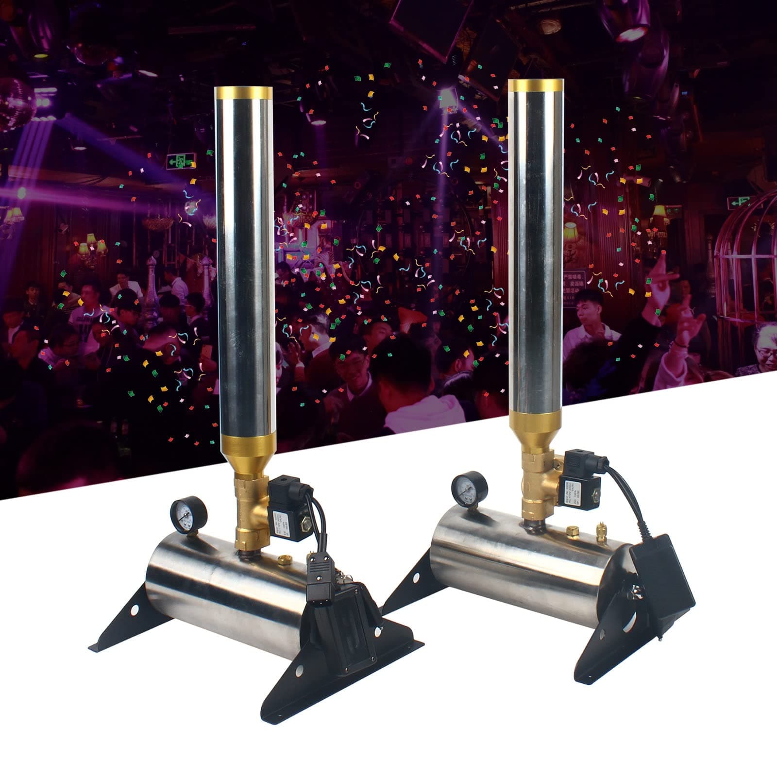2 PCS Confetti Machine Professional Confetti Launcher Cannon Machine w/Remote 110V 150W Confetti Salute Machine for Concerts Stage Weddings Parties and Special Events