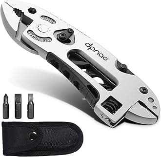 Multitool Wrench adjustable tool/5-in-1 stainless steel multifunctional pocket tool/cross wrench/screwdriver/pliers/portable folding knife with protective cover,outdoor camping,men's Christmas gift
