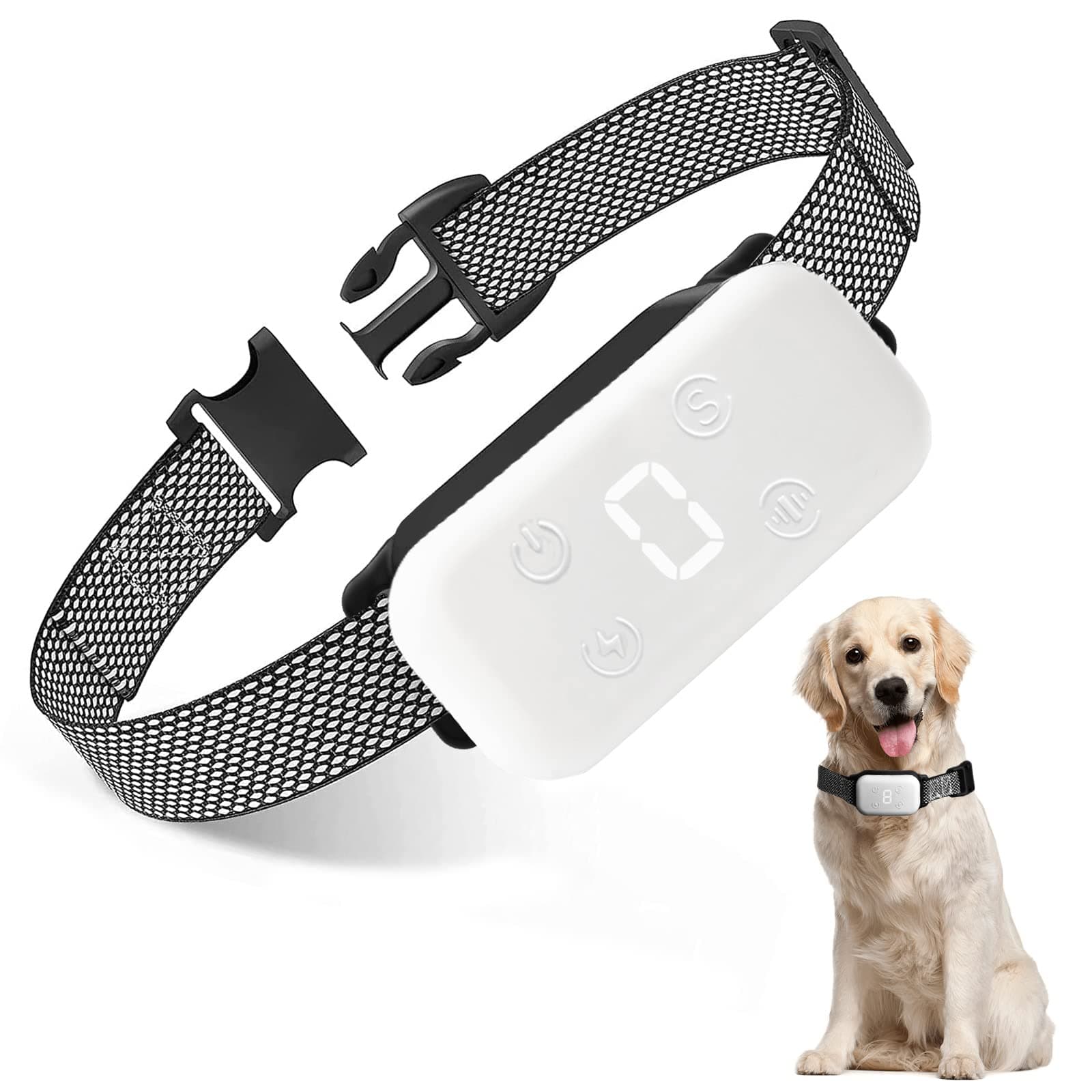 Dog Bark Collar, Bark Collar for Small Medium Large Dogs, Smart Bark Collar, Rechargeable Anti Barking Training Collar Device with 9 Adjustable Sensitivity, Bark Shock Collar with Beep Vibration