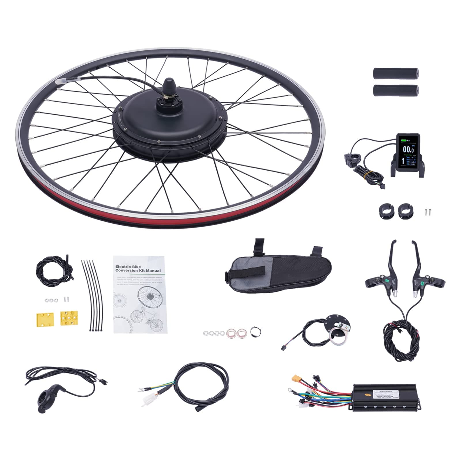 Electric Bicycle Motor Kit, 48V 1000W Front/Rear Wheel E-Bike Powerful Motor Kit Hub Assembly Motor Kit w/Display and Intelligent Controller for 28"/ 29" and 700C Wheel of Bicycle