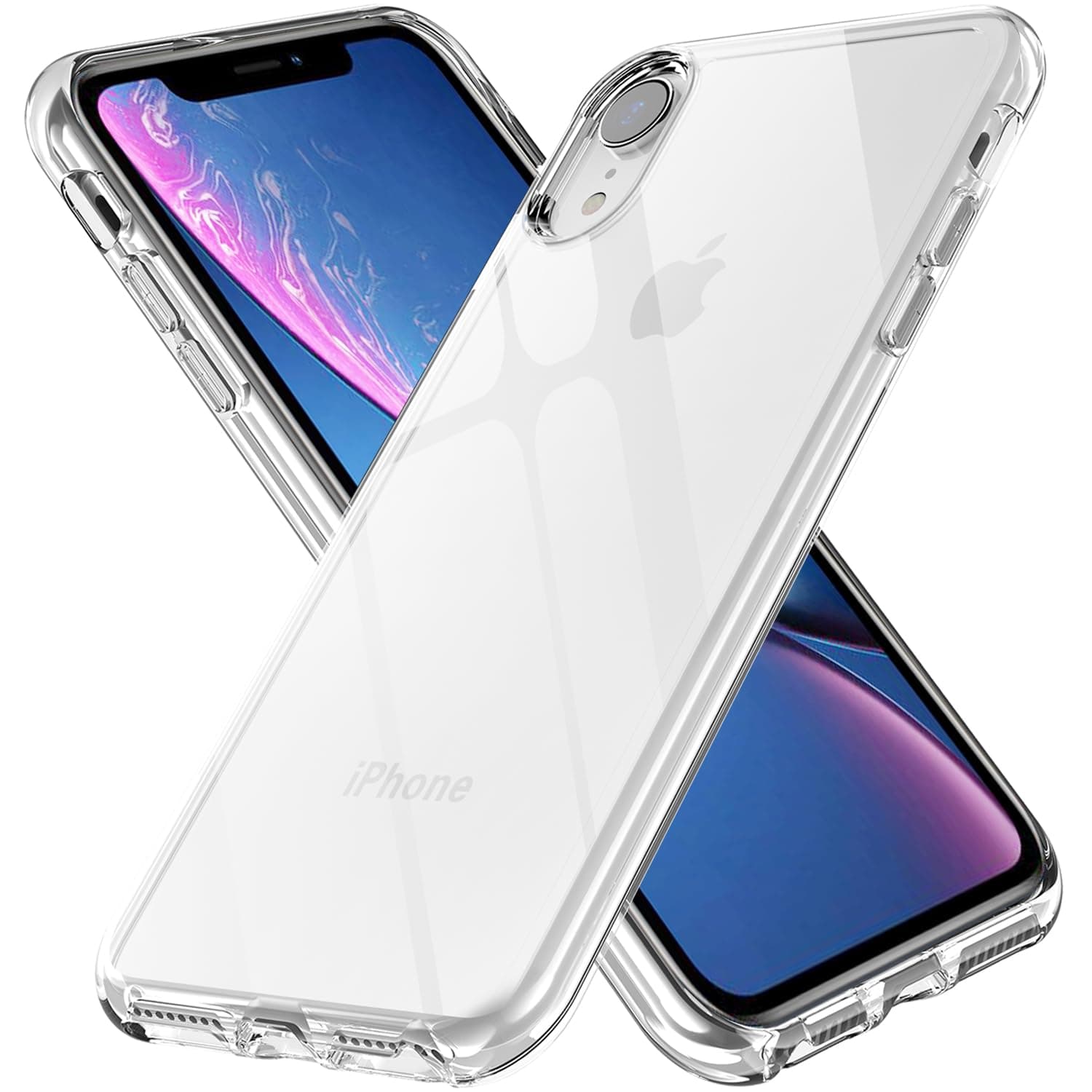 TENOC Phone Case Compatible for Apple iPhone Xr 6.1 Inch, Crystal Clear Ultra Slim Cases Soft TPU Cover Protective Bumper