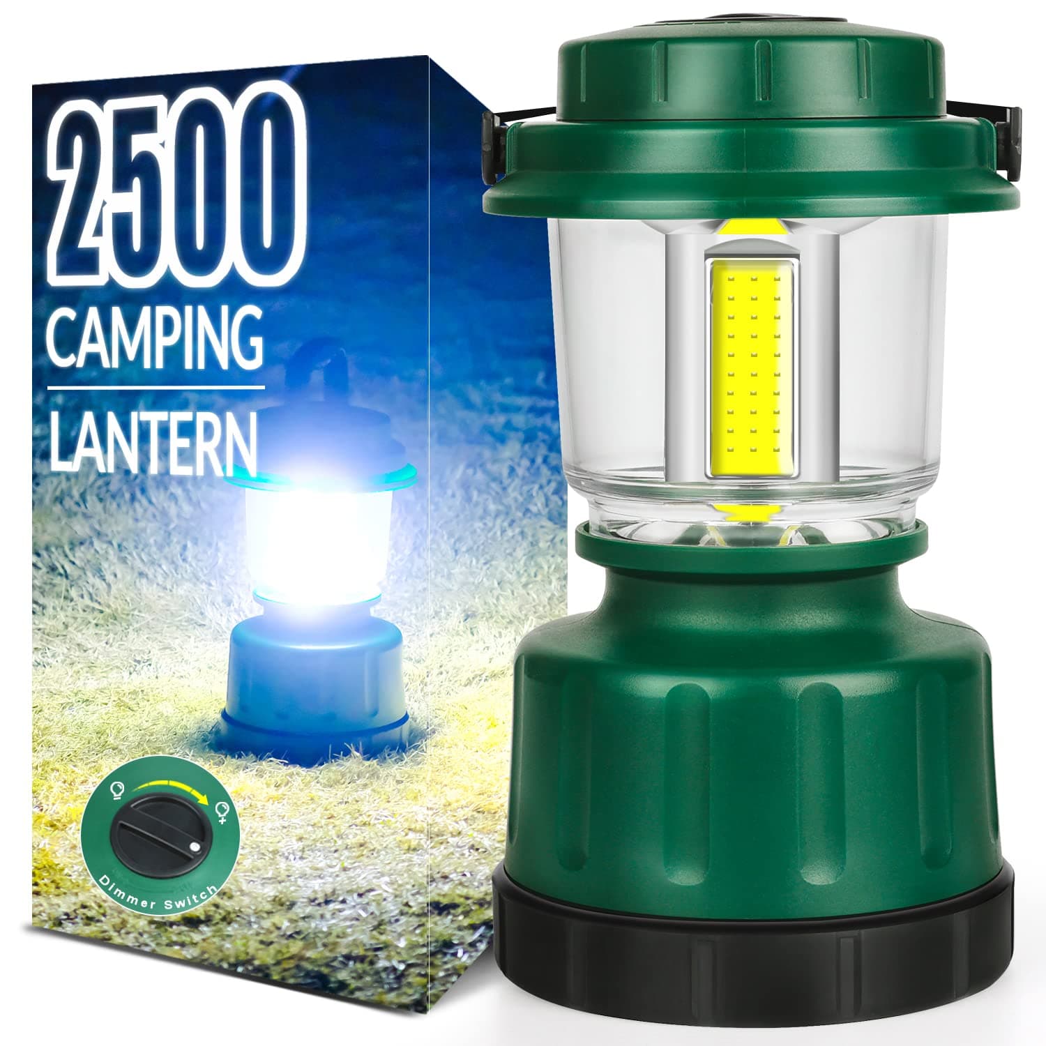 LED Camping Lantern, Water Resistant Emergency Light for Power Outage, Hurricane, Hiking