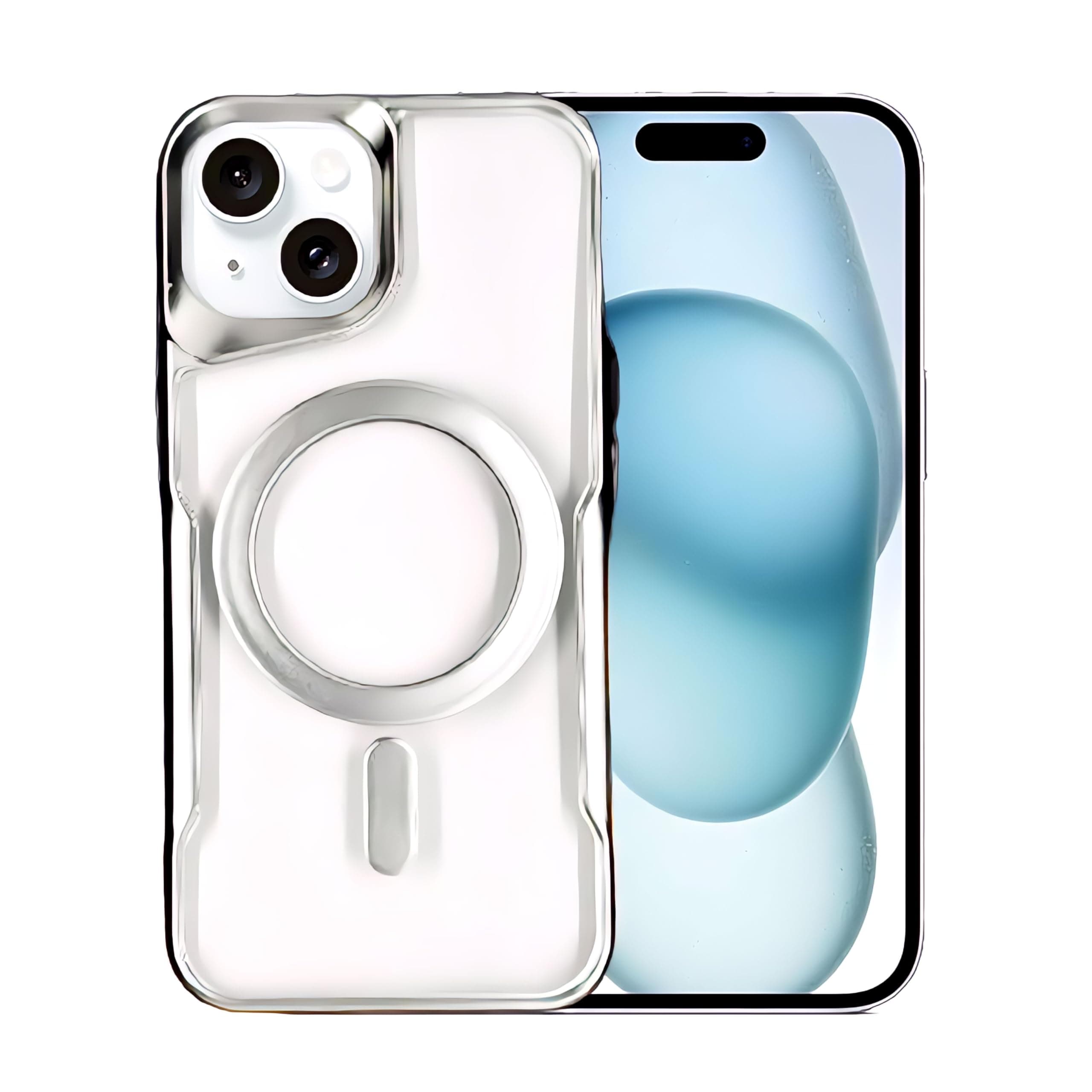 Digi Pulse iPhone 15 Plus Case, Clear Phone Cover 6.69-Inches, Mobile Case Shockproof Transparent Cellphone, Competible with Magnetic Charger