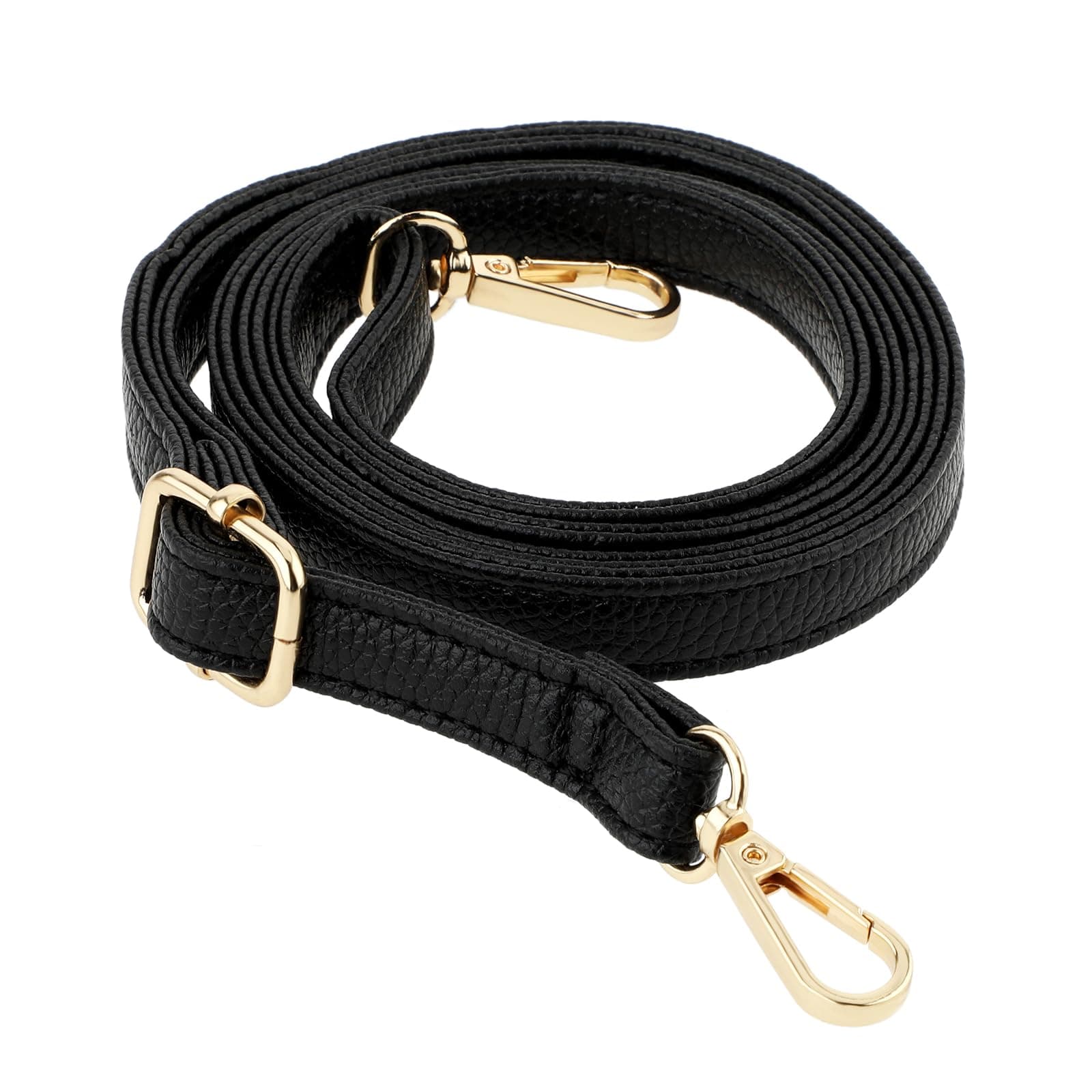 Purse Strap Replacement 33.4-59 Inch Adjustable Leather Belt for Purse Crossbody Bag Handbags,Black