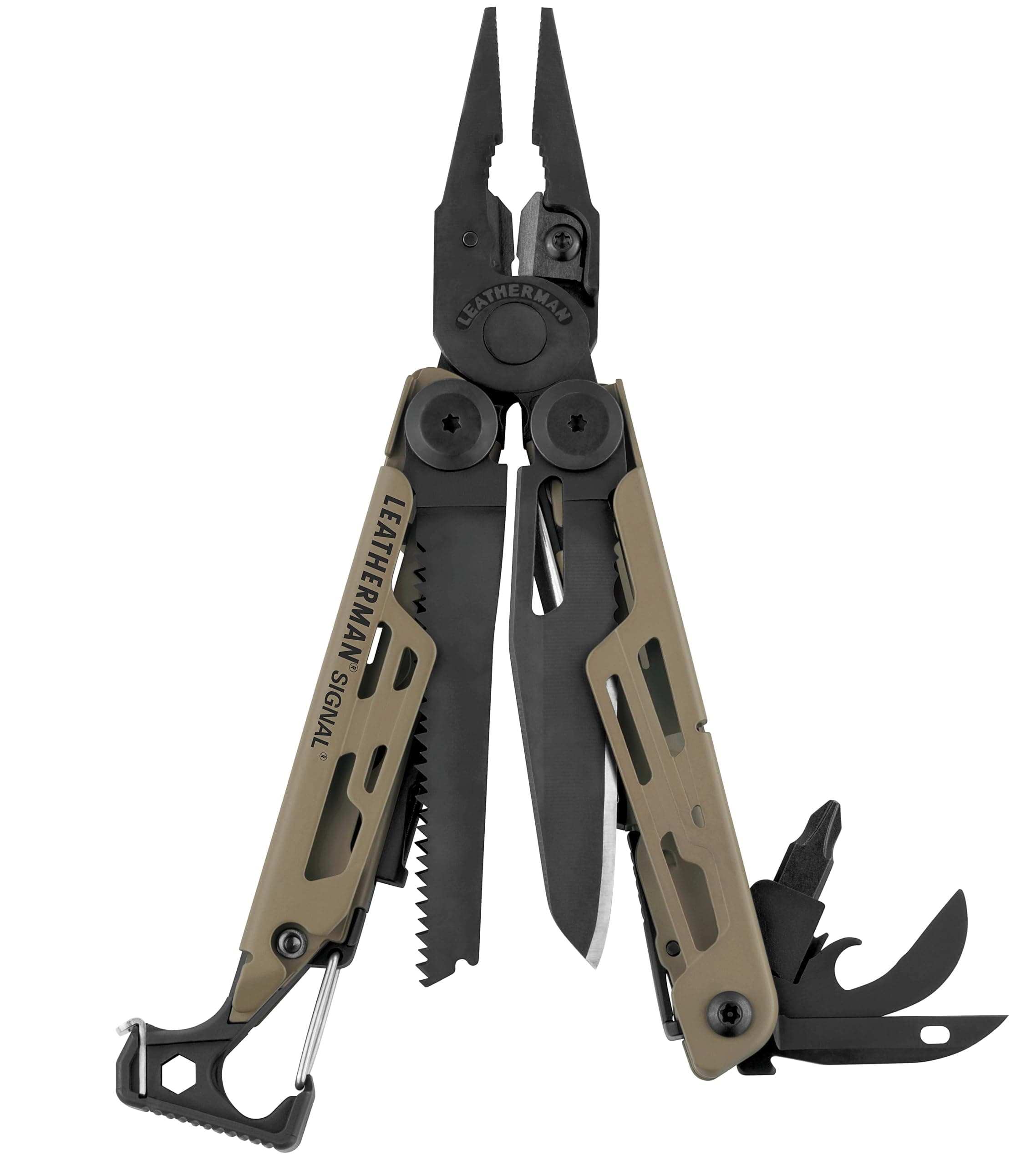 Leatherman Signal Multi-Tool - 19 Tools for Camping & Survival, Brown