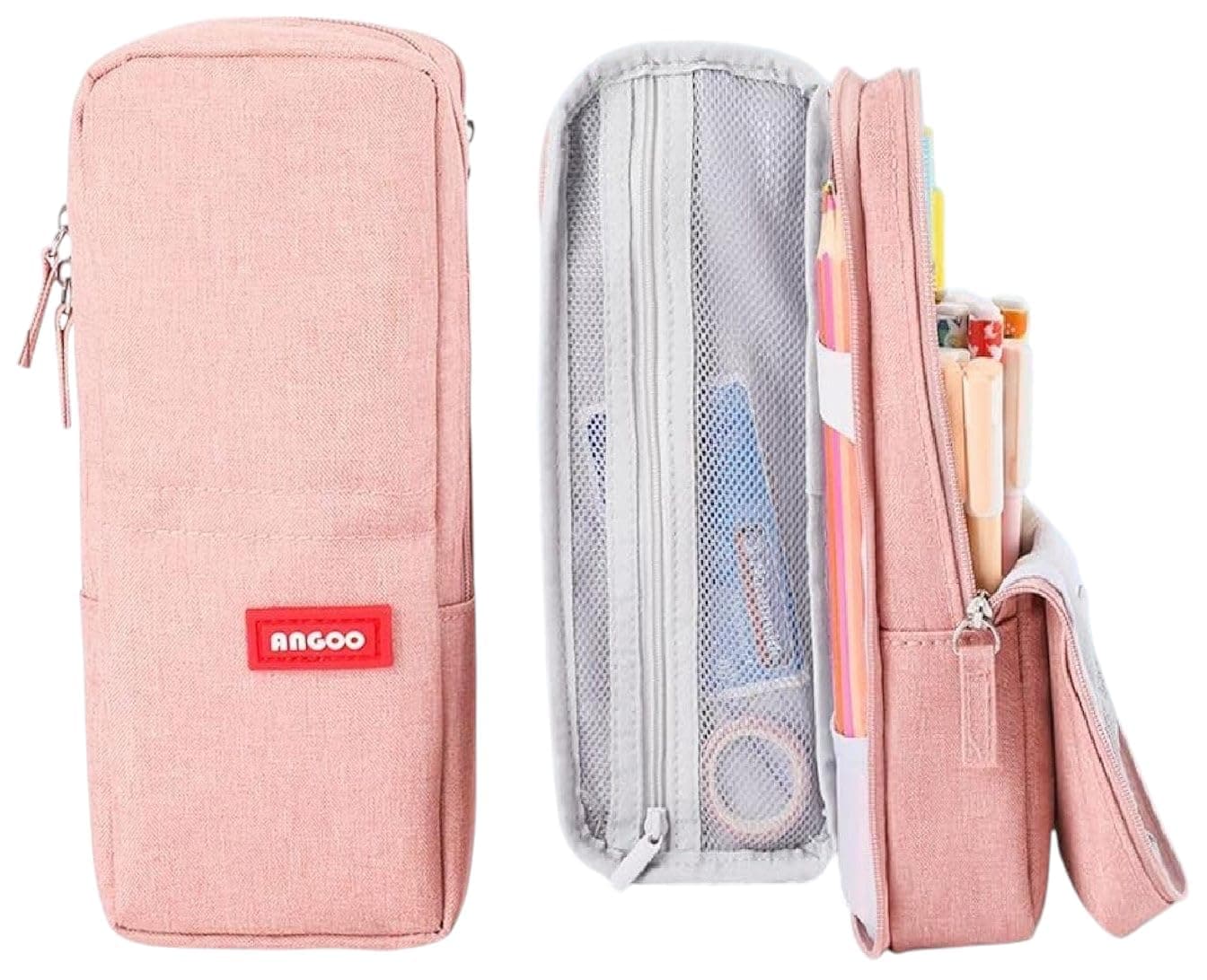 Pencil Case 4 Layer with 2 Compartment Cute Aesthetic Pencil Case for Boys & Girls Large Capacity Pencil Pouch for School Kids Cute Stationary Gift, Multicolor, S, Pencil Pouch