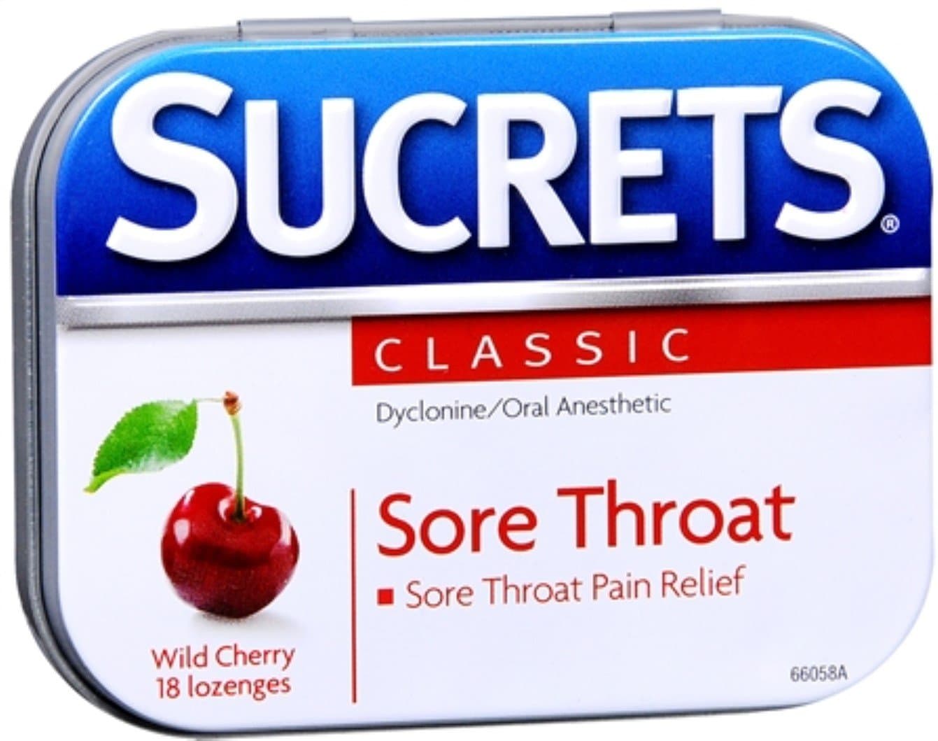 SucretsOriginal Formula Sore Throat Lozenges Wild Cherry 18 Each (Pack of 12)