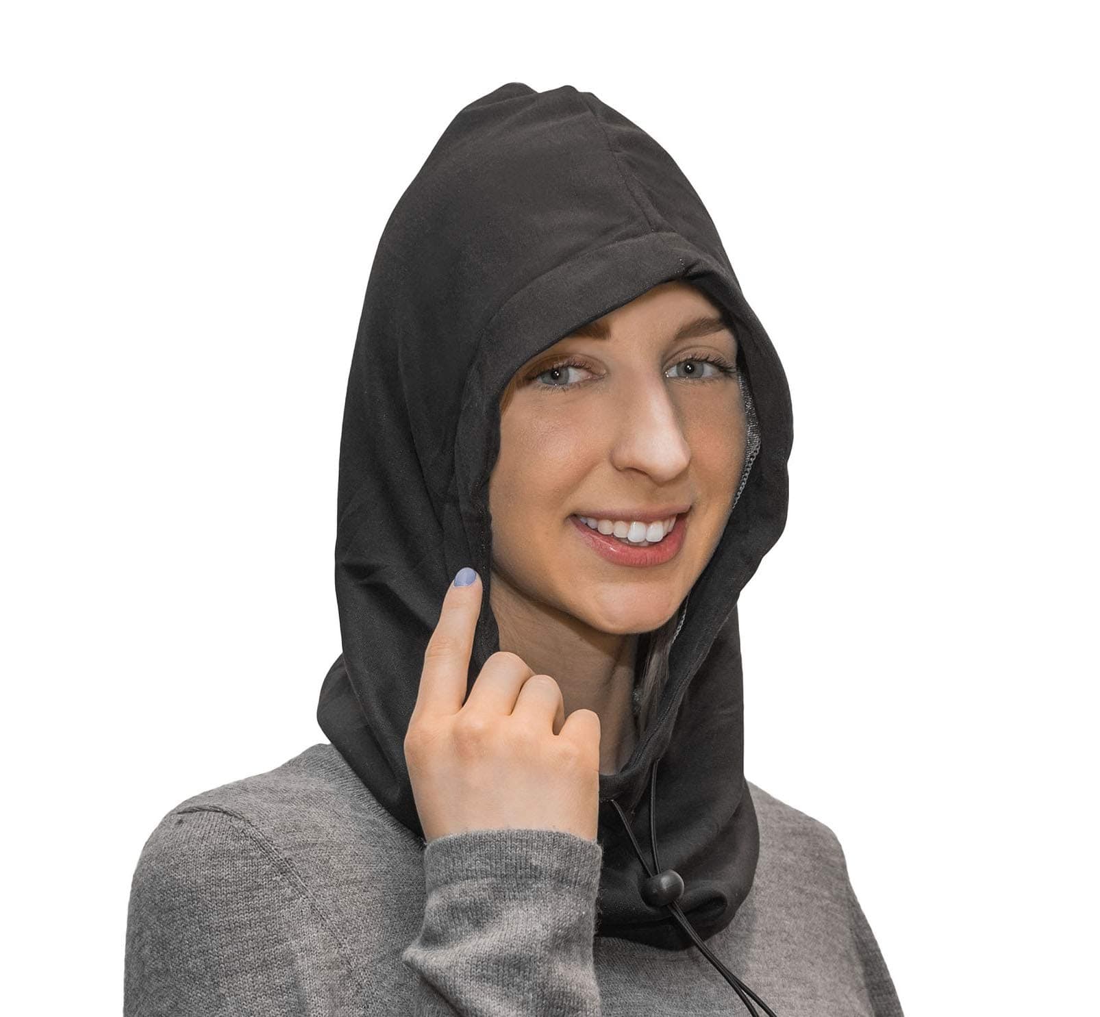 Halsa EMF Hat, Faraday Hood - EMF Blocking Anti-Radiation Silver Fabric, 99% Reduction, Shields 5G, 4G, Cellular, WiFi, Bluetooth, Smart Meters - Adjustable, One Size Fits All Headwear, Black, One