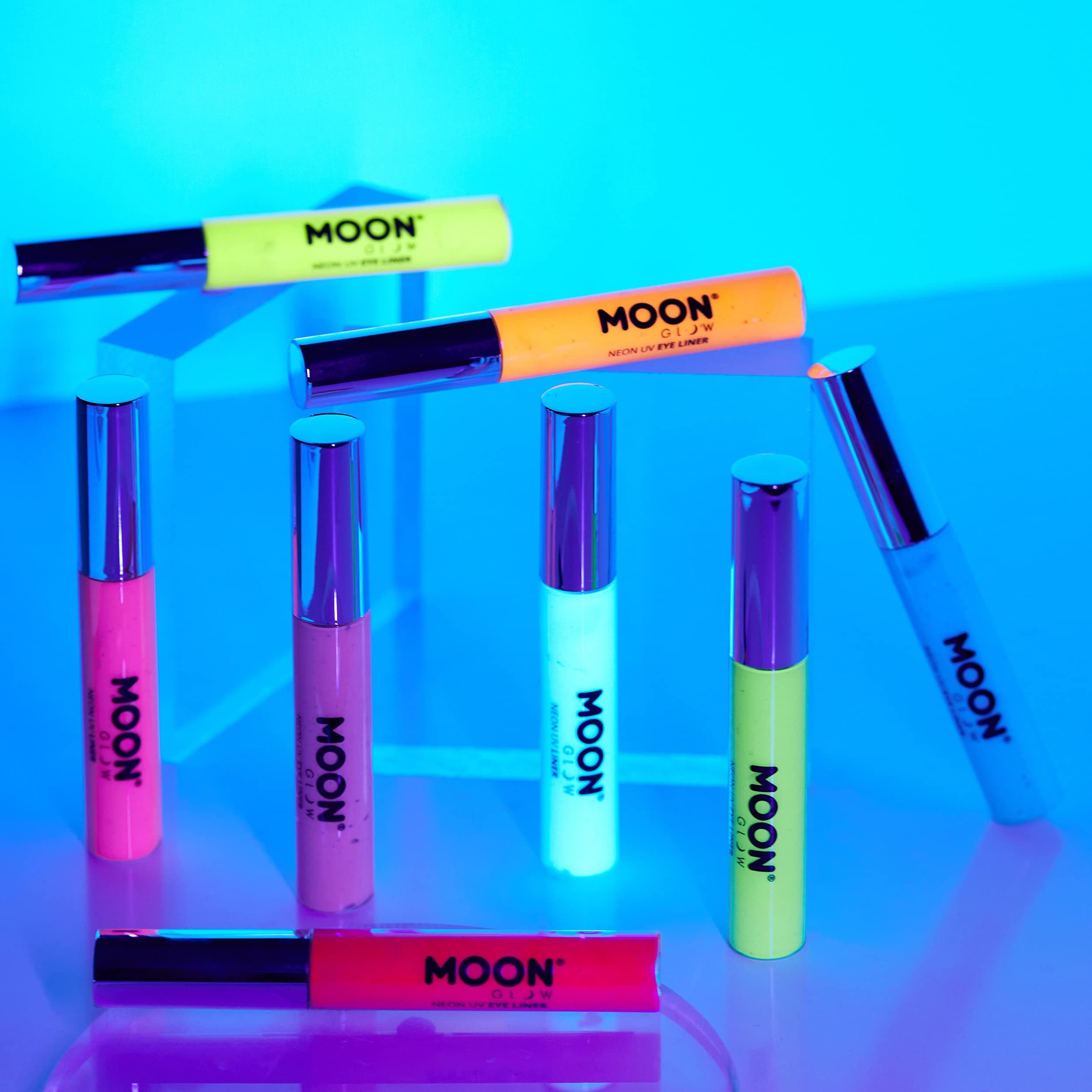 Moon Glow - Blacklight Neon Eye Liner 0.34oz Set of 5 colors - Glows brightly under Blacklights / UV Lighting!
