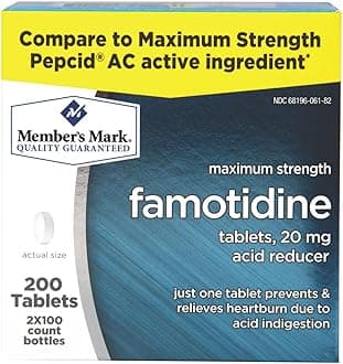 Member's Mark 20 mg Famotidine Acid Reducer (200 Count)
