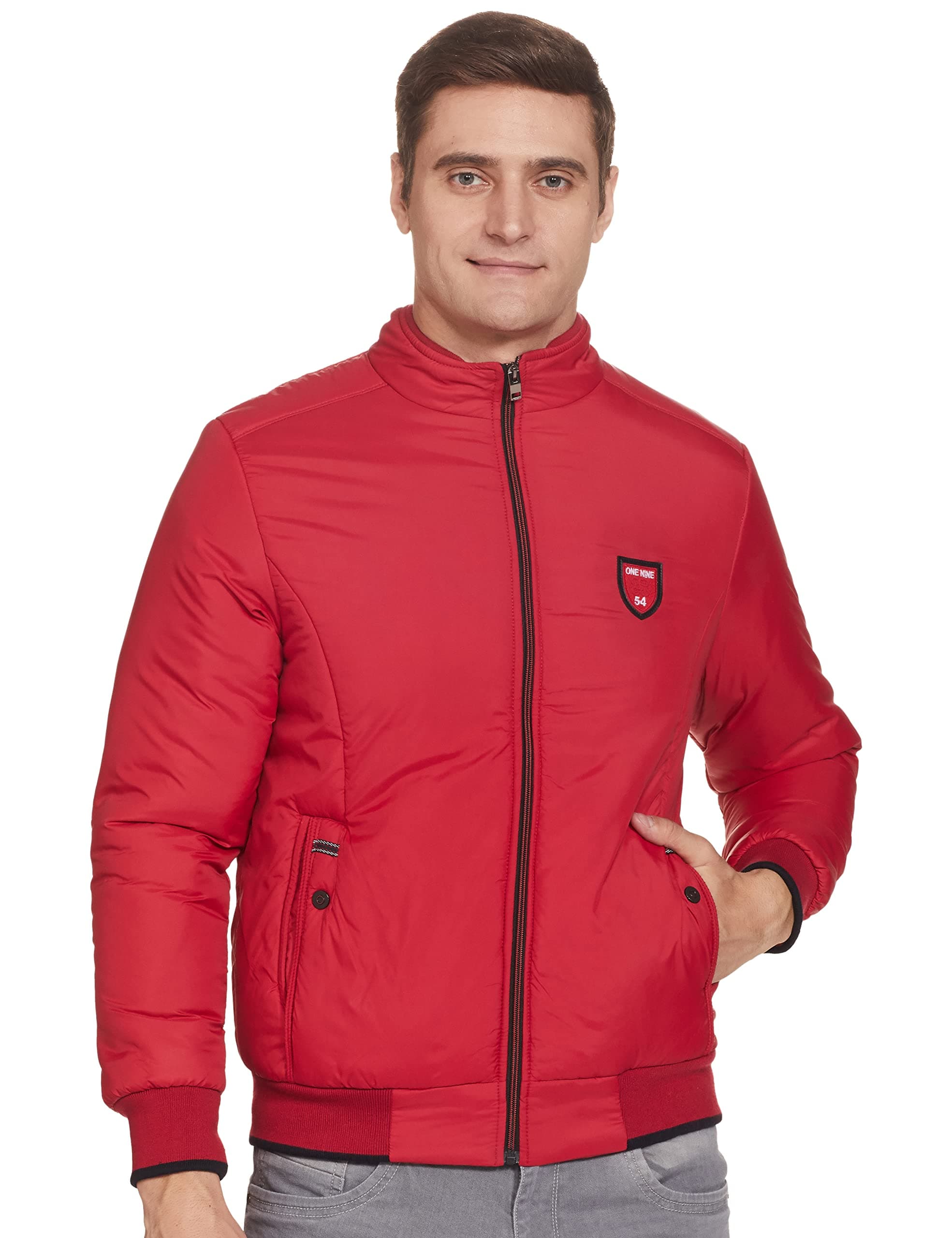 CazibeMen Men's Jacket, Red, 42