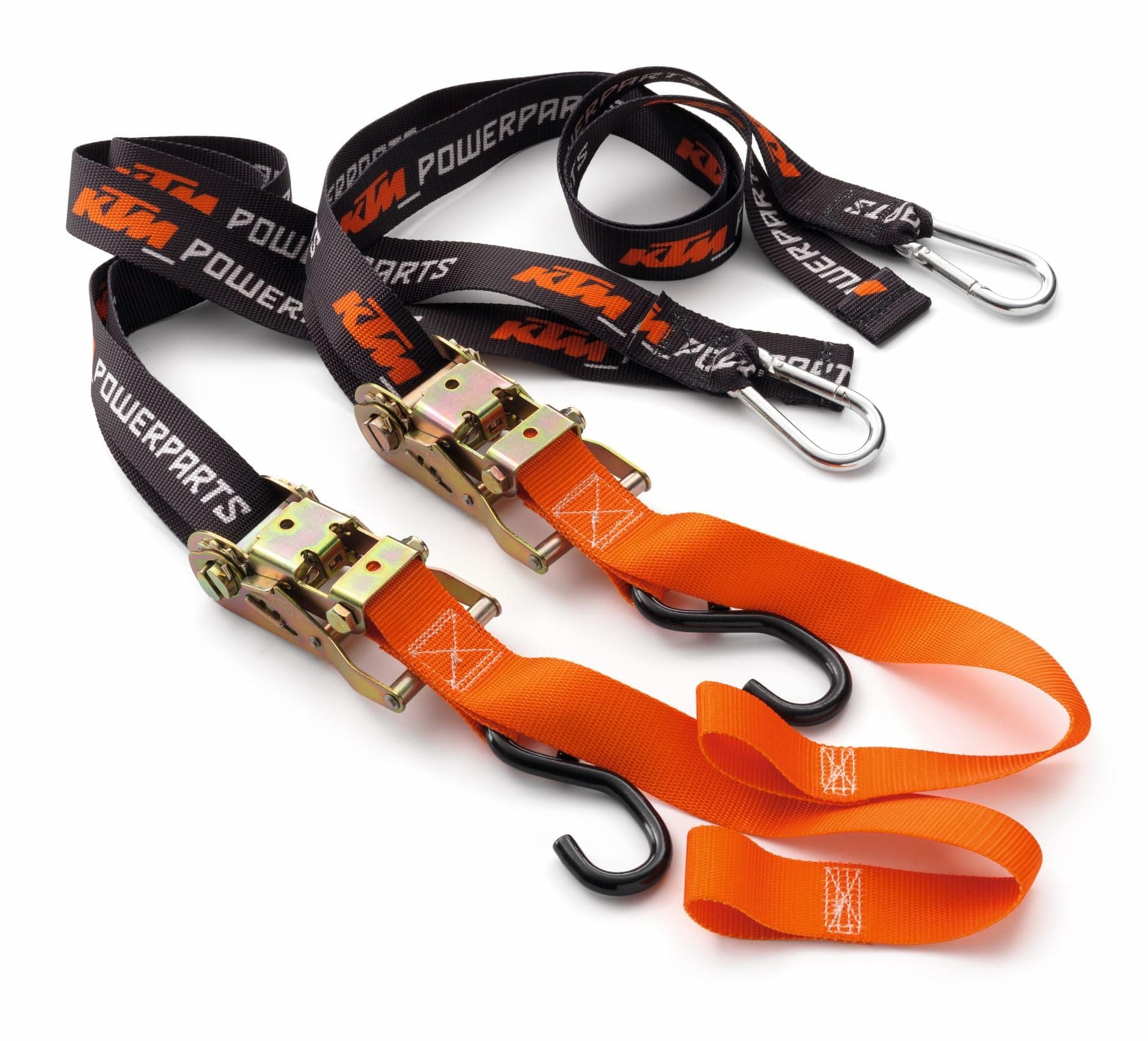 Premium KTM Soft Tie Downs with Ratchet and Clip Hooks (2 Pack), U6910048