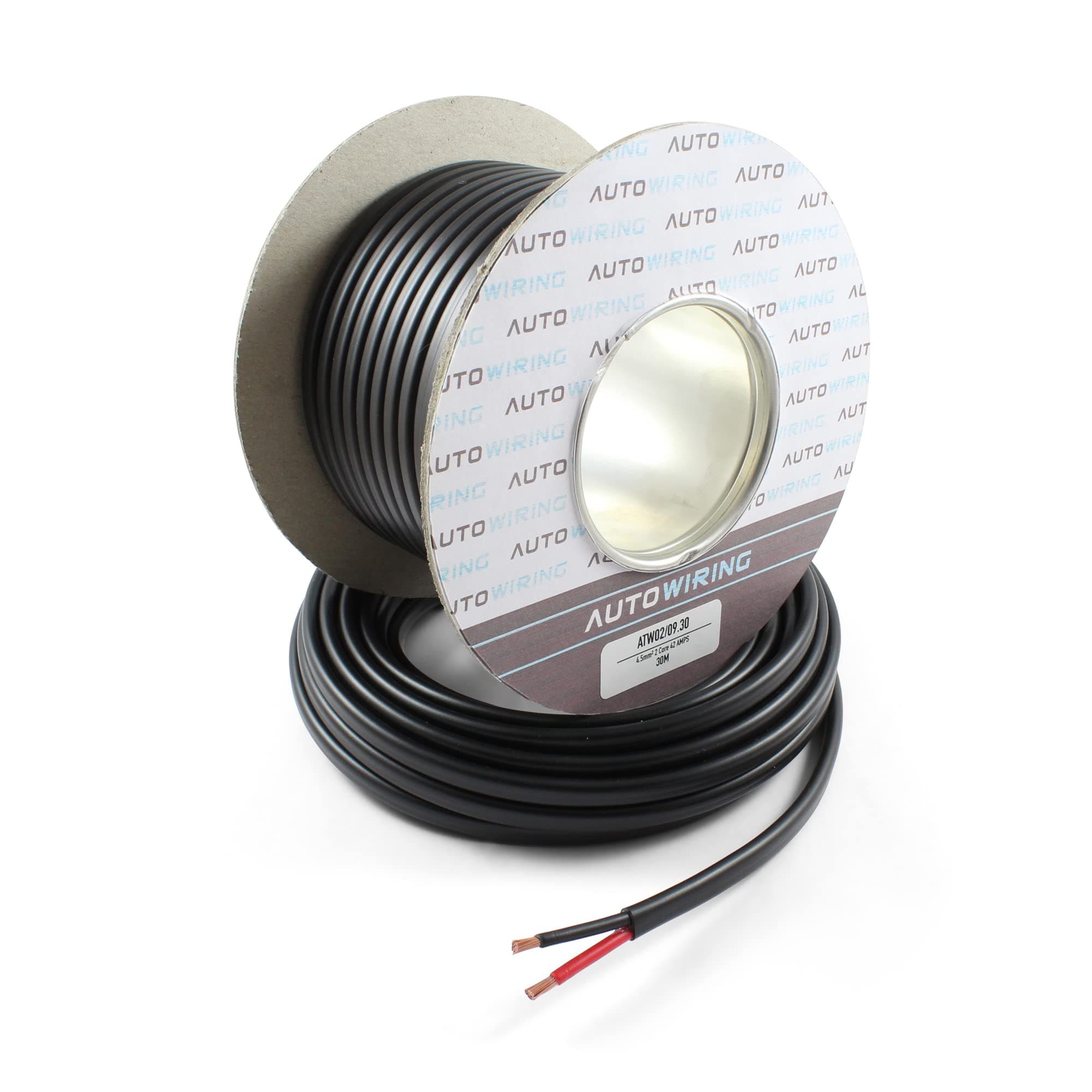 Automotive FLAT Twin 2 Core Cable 12v 24v Thin Wall Wire (42 AMP Rated 4.5mm² 11 AWG) 5/10/30/100 Metre (10 Metre Coil)