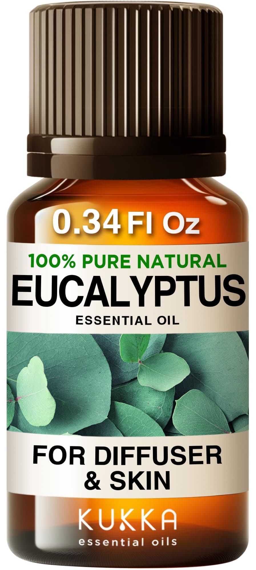 Kukka Eucalyptus Essential Oil for Diffuser - 100% Pure Therapeutic Grade Eucalyptus Oil Essential Oil - Eucalyptus Oil for Diffuser, Skin Humidifier, Sinus & Hair (0.34 fl oz)