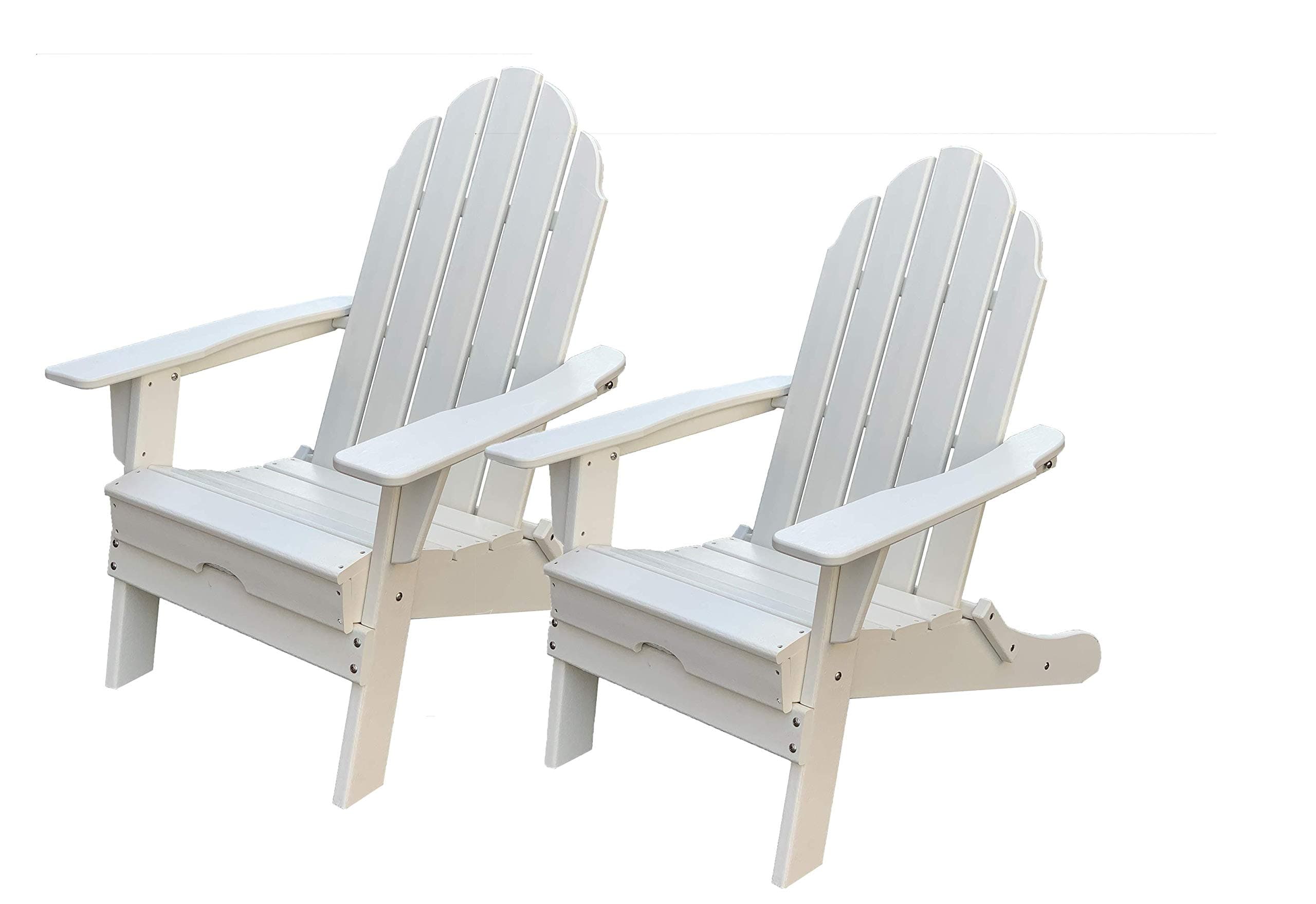LuXeo Balboa Folding Adirondack Chair, White
