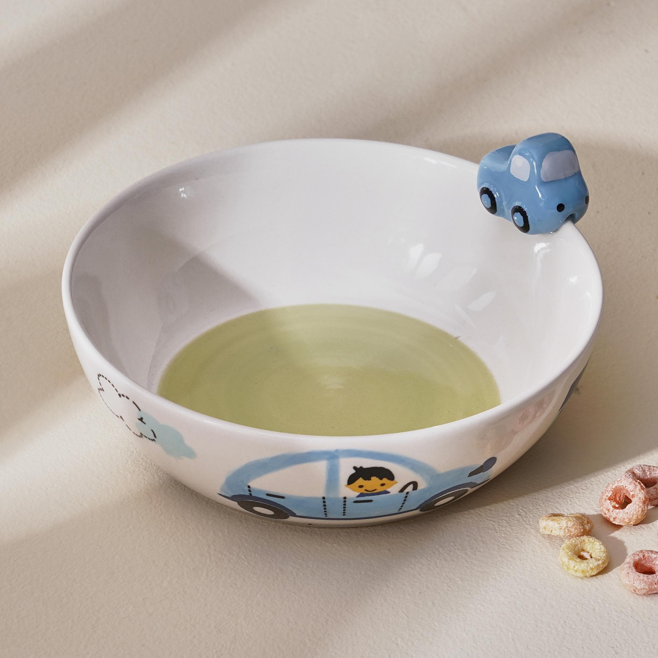 Home Centre Slate Stoneware Printed Cereal Bowl - 530ml