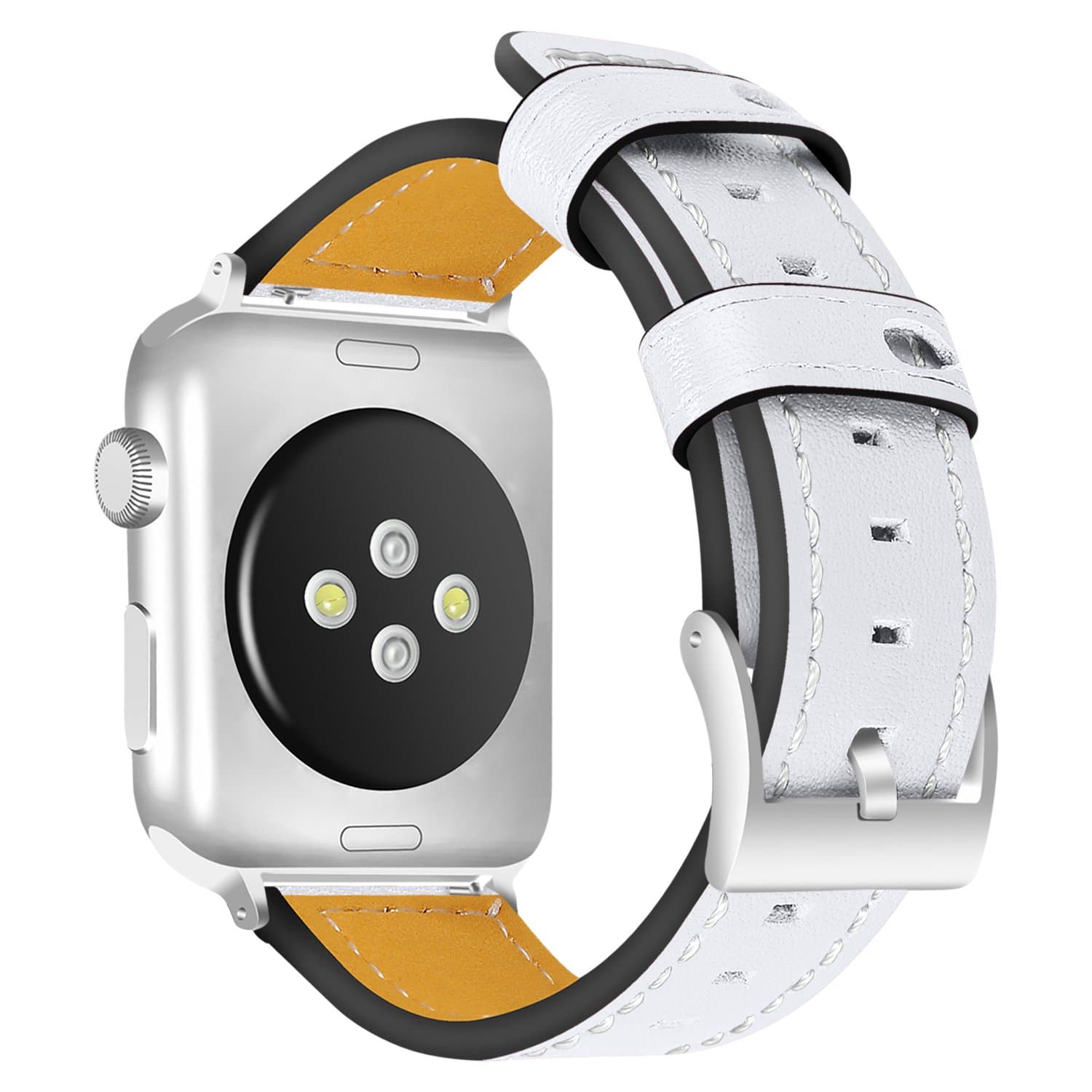 Compatible Apple Watch Band 42mm 38mm,Genuine Leather Replacement Strap iWatch Band for Apple Watch Series 3 Series 2 Series 1 Sport and Edition(white, 42mm)