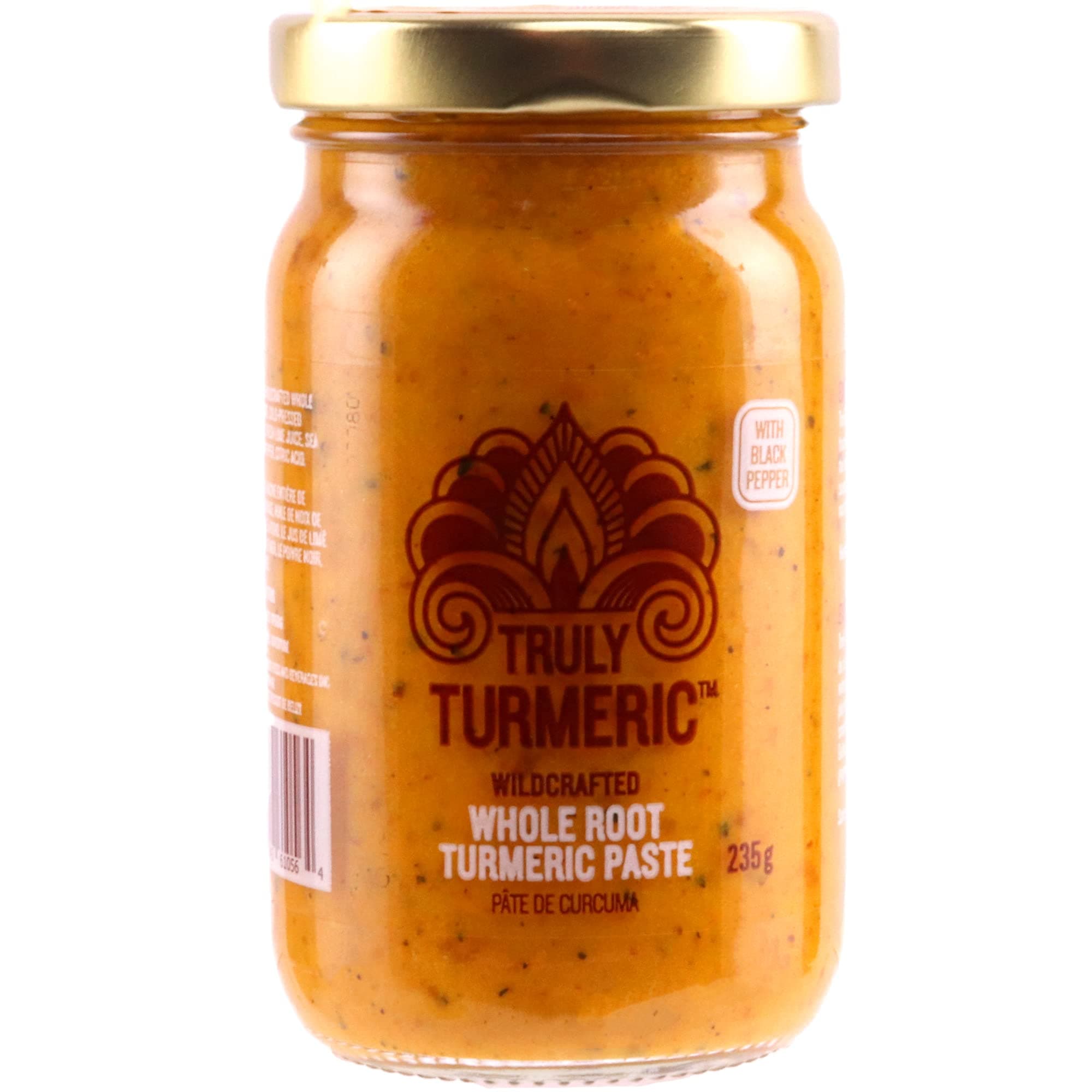 Truly Turmeric - Fresh Wildcrafted Whole Root Turmeric Paste, Non-GMO, Vegan and Keto Turmeric Spice for Cooking and Golden Milk - 8oz (235g) - Black Pepper