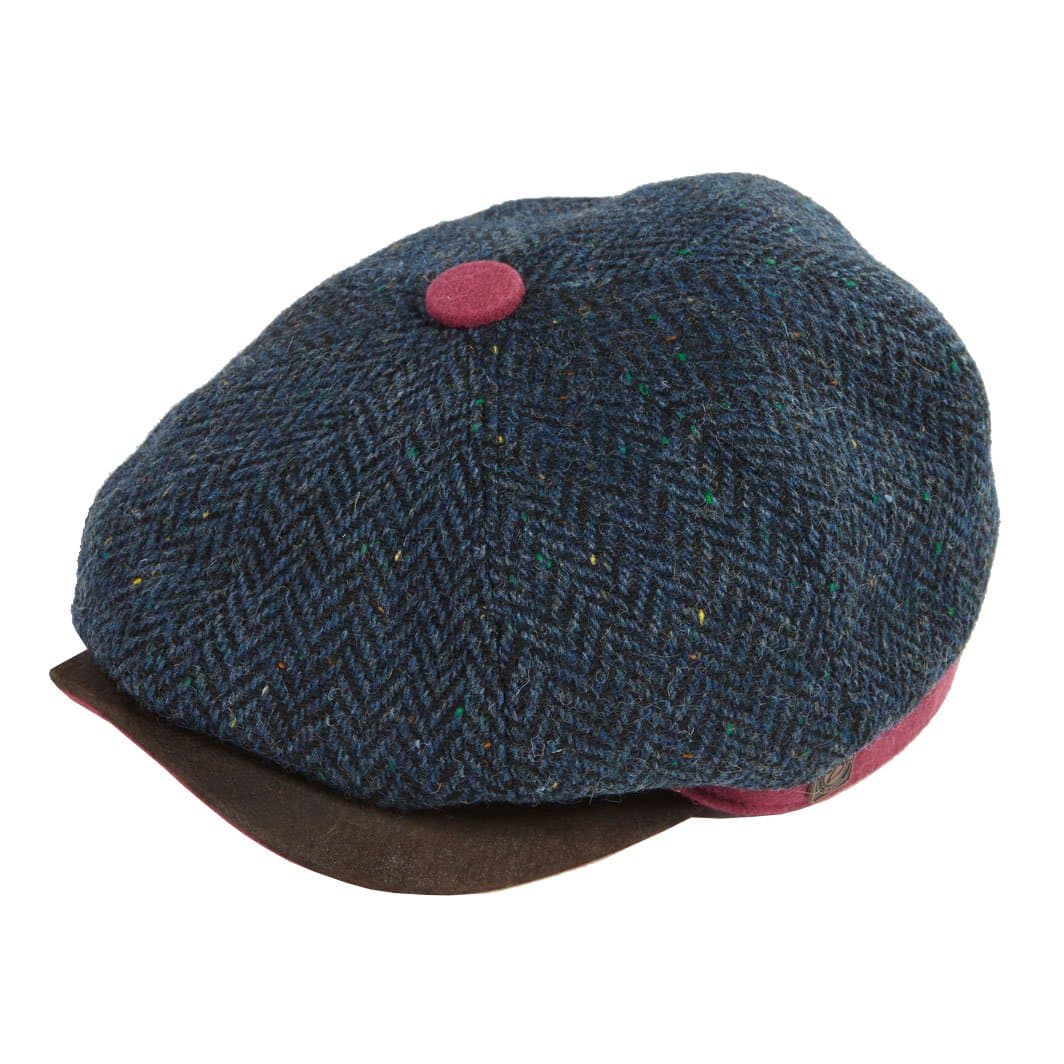 DASMARCA Mens Newspaper Boy Bakerboy Tweed Wool Cap - Charlie Denim S