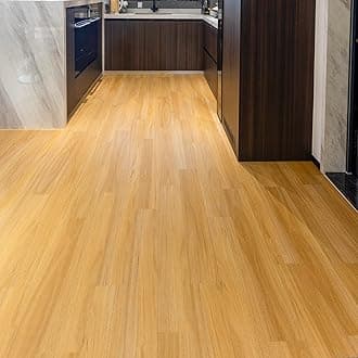 𝐅𝐋𝐎𝐑𝐄𝐗𝐏 Vinyl Flooring - Lino Flooring with Classic Oak Wood Effect,Self Adhesive Floor Tiles,Self Adhesive Floor,2.0mm 18pcs Waterproof,for Kitchen Living Room Bathroom (2.51m²,Classic Oak)