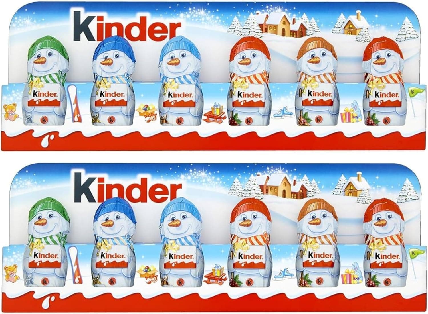 SKYTE® 15g x 12 Kinder Chocolate Figures Bundle, Milk Chocolate Christmas Mini Figure, Perfect Stocking Filler Christmas Chocolate Gift - 2 Pack of 90g