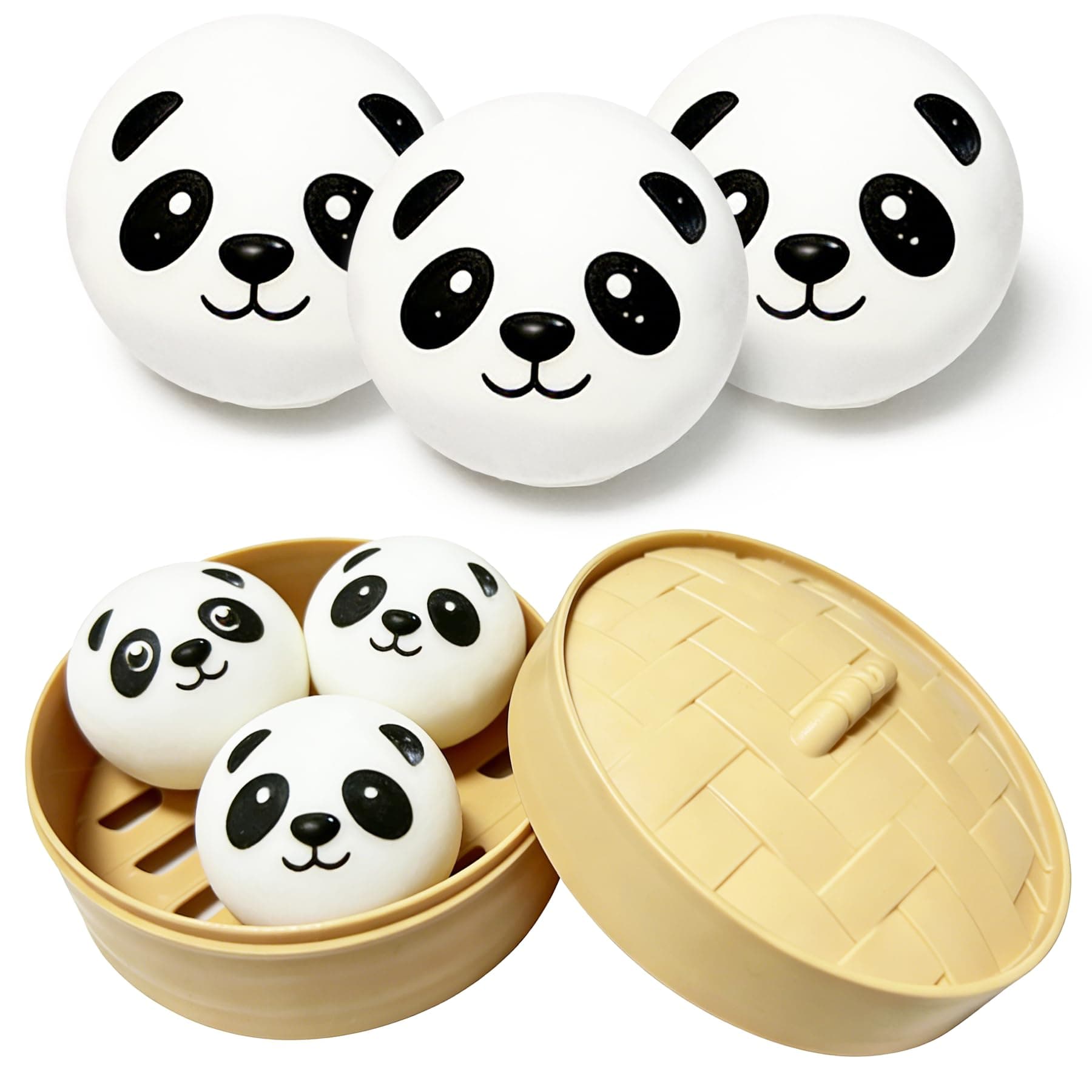 Mini Panda Dumpling Stress Dough ball
