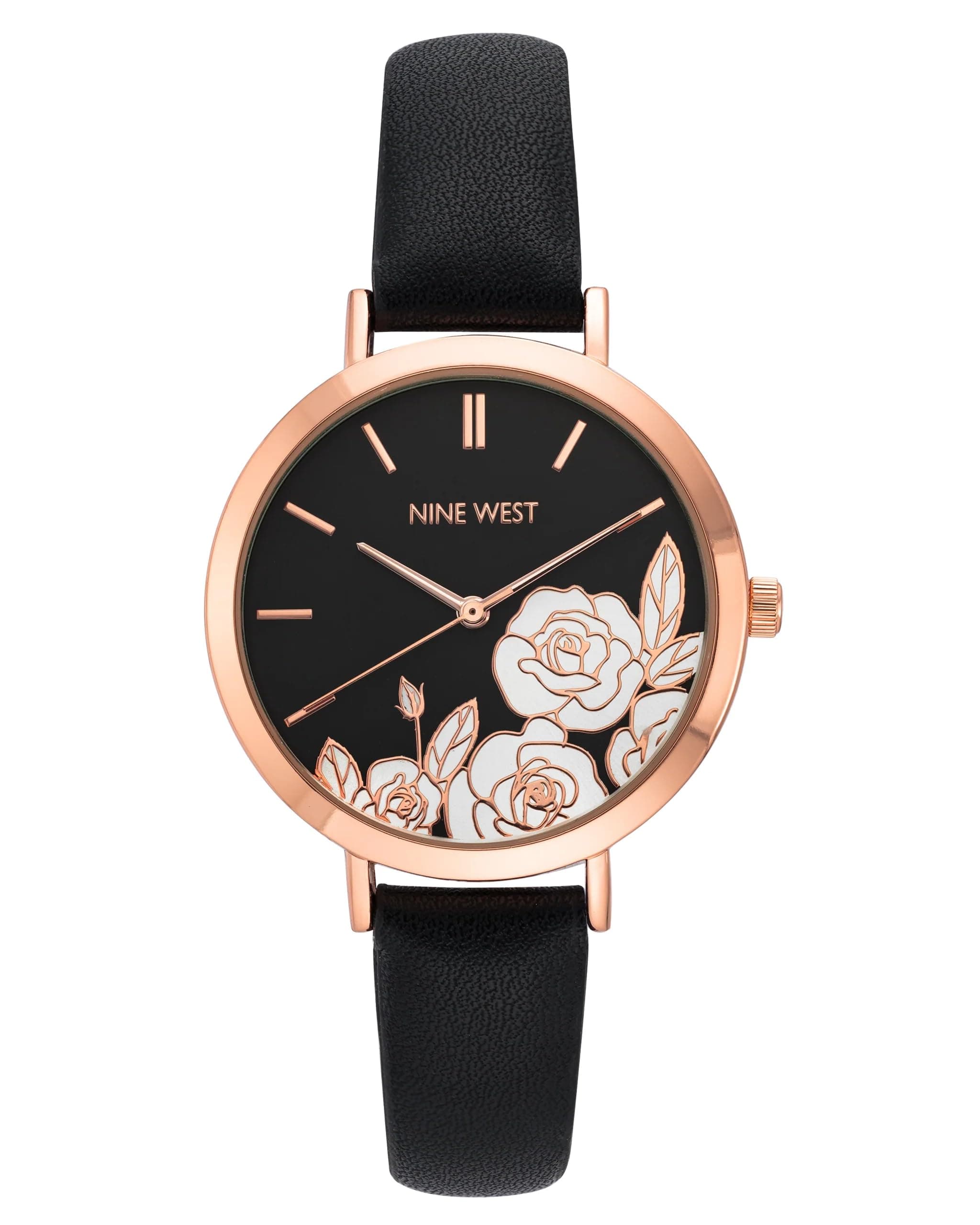 Women's Floral Dial Strap Watch
