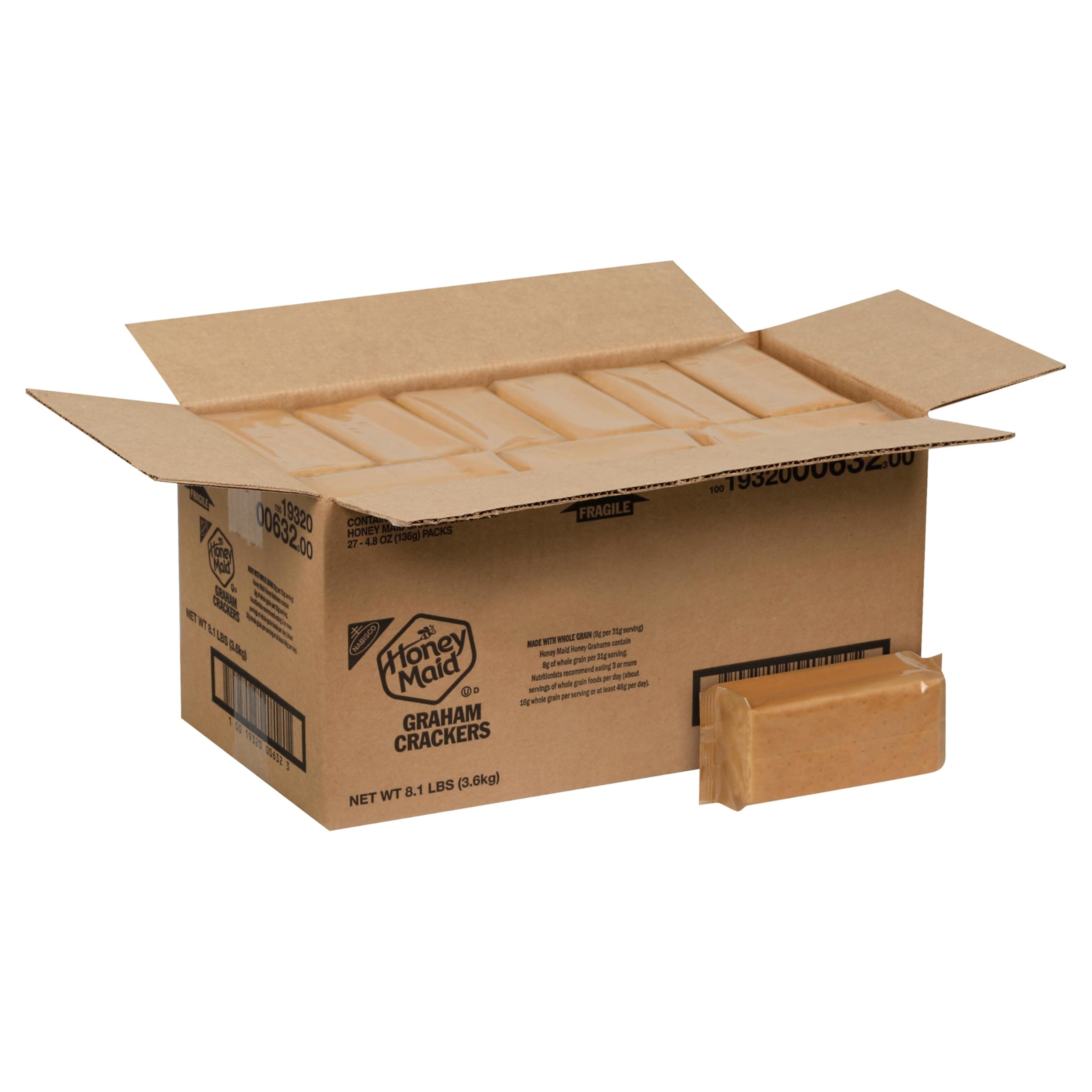 Graham Crackers, Lunch Snacks, Bulk Snacks, 27 - 4.8 oz Packs