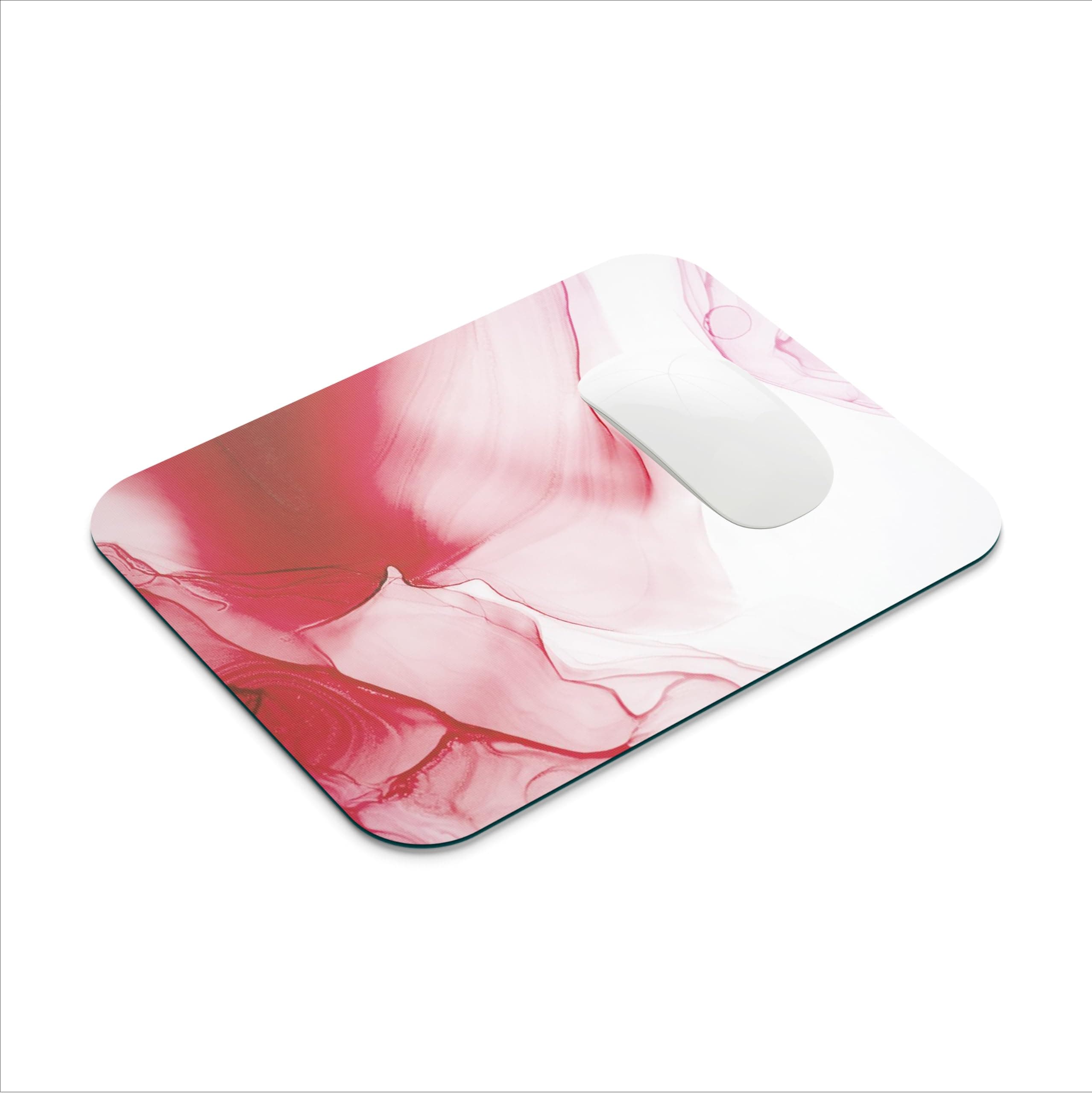 NVN TRENDZ Mouse Pad Red & White Custom Mouse Mat Design,Washable Mousepad Lycra Cloth,Non-Slip Rubber Base Computer Mouse Pads