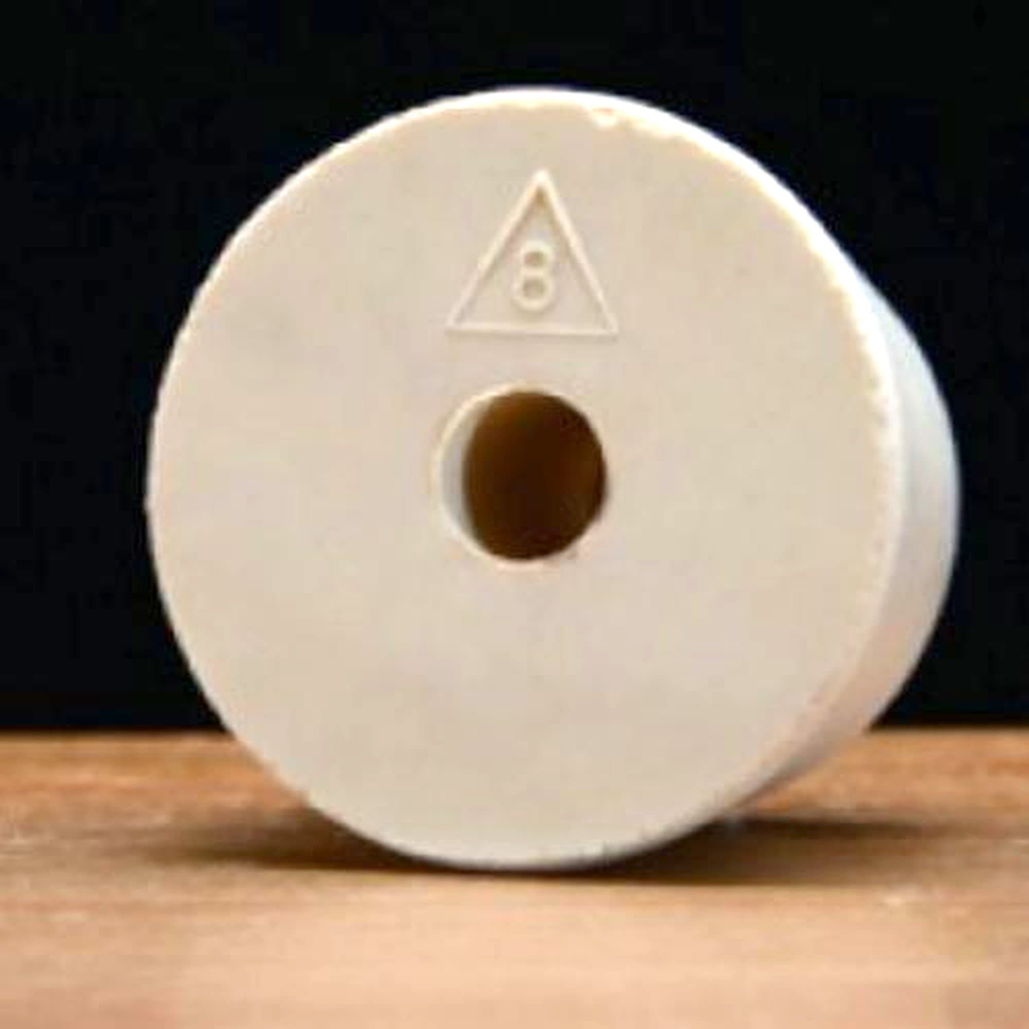 FE455 Rubber Stopper- Size 8- Drilled (Pack of 3)