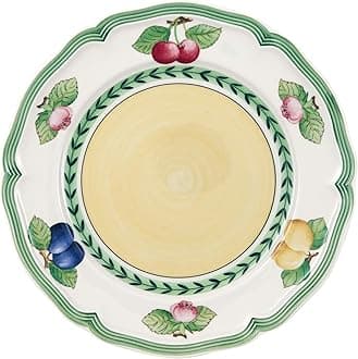 French Garden Fleurence Salad Plate, Premium Porcelain, White/Multicolored