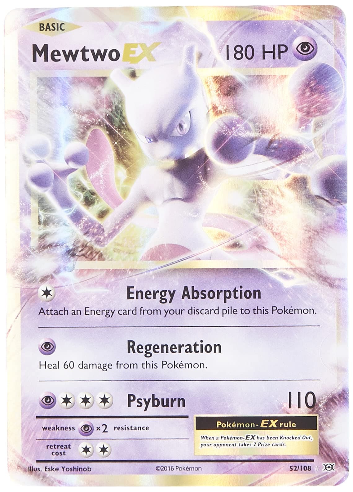 Mewtwo-EX - 52/108 - Holo Rare ex