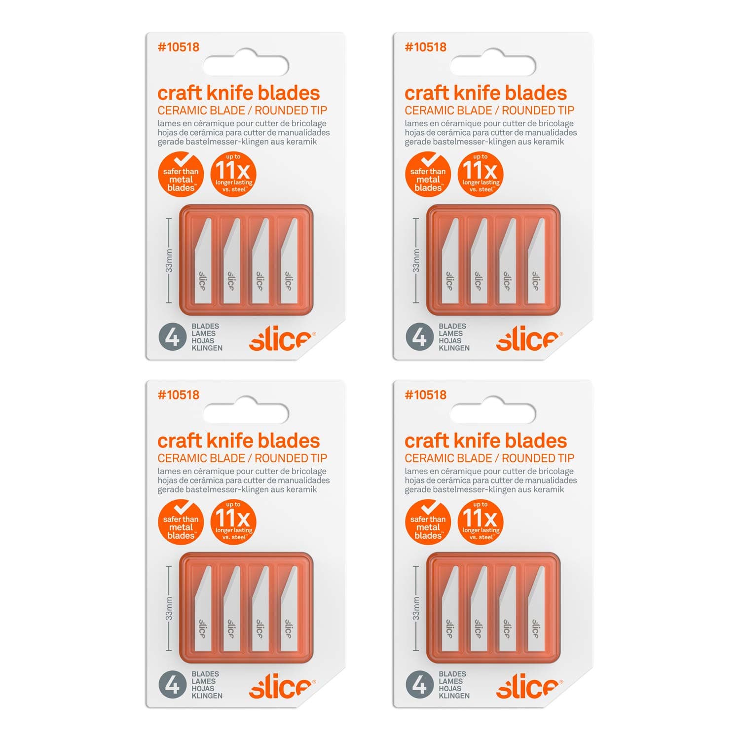 Slice 10518-CS Slice 10518 Straight Edge Craft Blade, Safe Rounded Tip, Ceramic Blade Stays Sharp 11X Longer Than Metal24 Blades