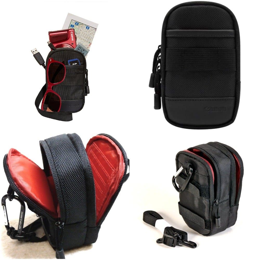 Compact Digital Camera Bag Case with Shoulder Strap Zipped and Separate Zipped Accessory Pocket