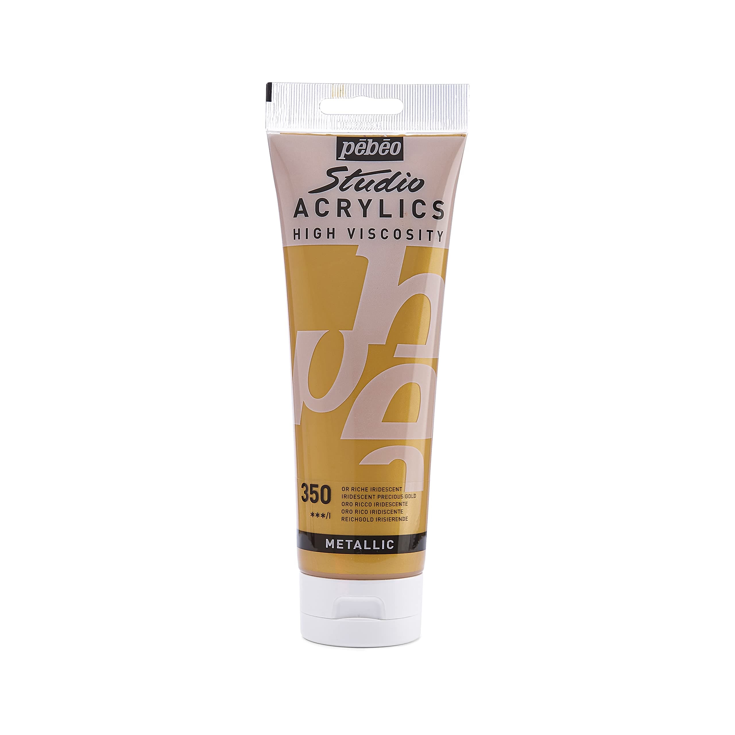 Studio Acrylics High Viscosity, Fine Acrylic, 250 ml - Iridescent Rich Gold, 8.45 Fl Oz (Pack of 1), (169-350)