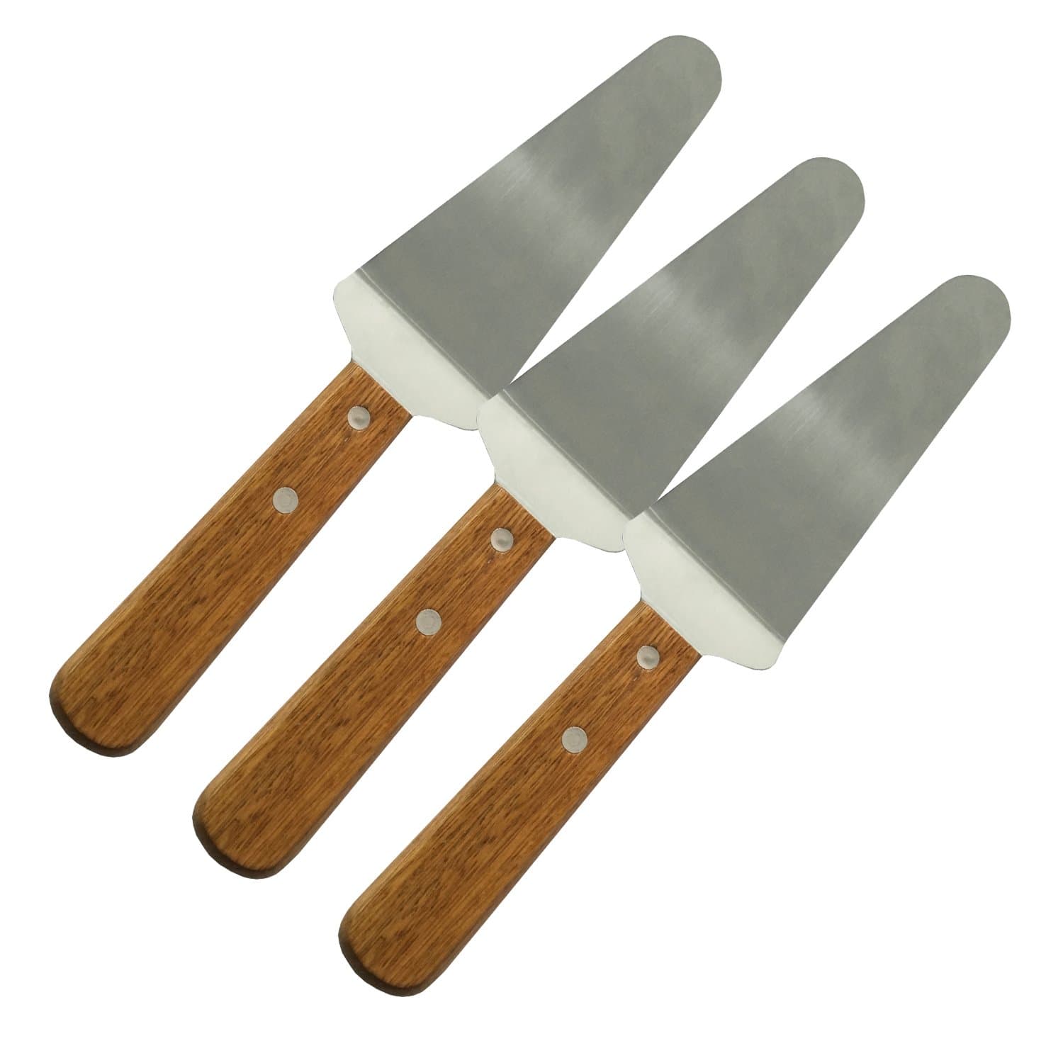 3 pieces Stainless Steel Pizza triangular spade Pizza accessories in cake pie with wood handle