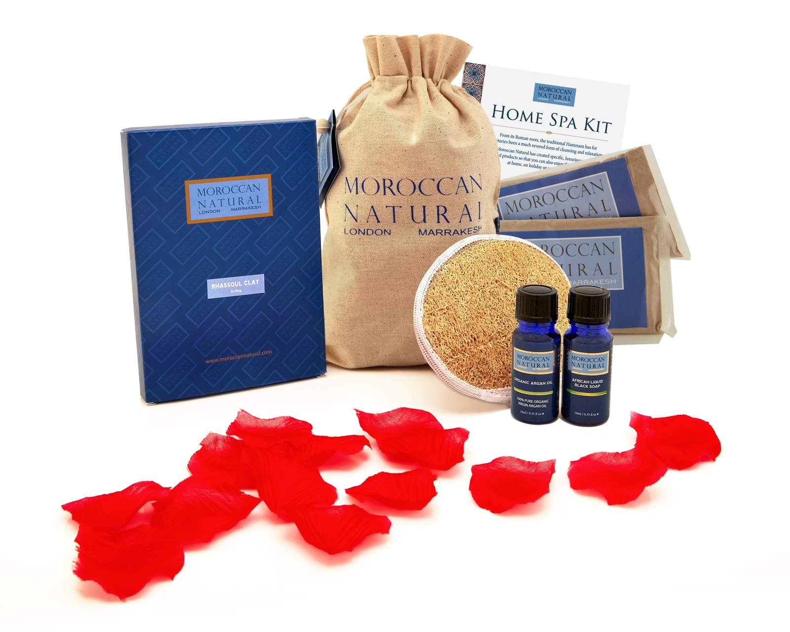 Hammam At Home Purification Spa Kit by Moroccan Natural (Gift Set Containing Four Indulgance Items)