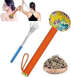 Mugwort Massage Hammer, Massage Tools Back, Shoulder & Body - Handheld Percussion Therapy Tool with US Design Patent, (Orange)