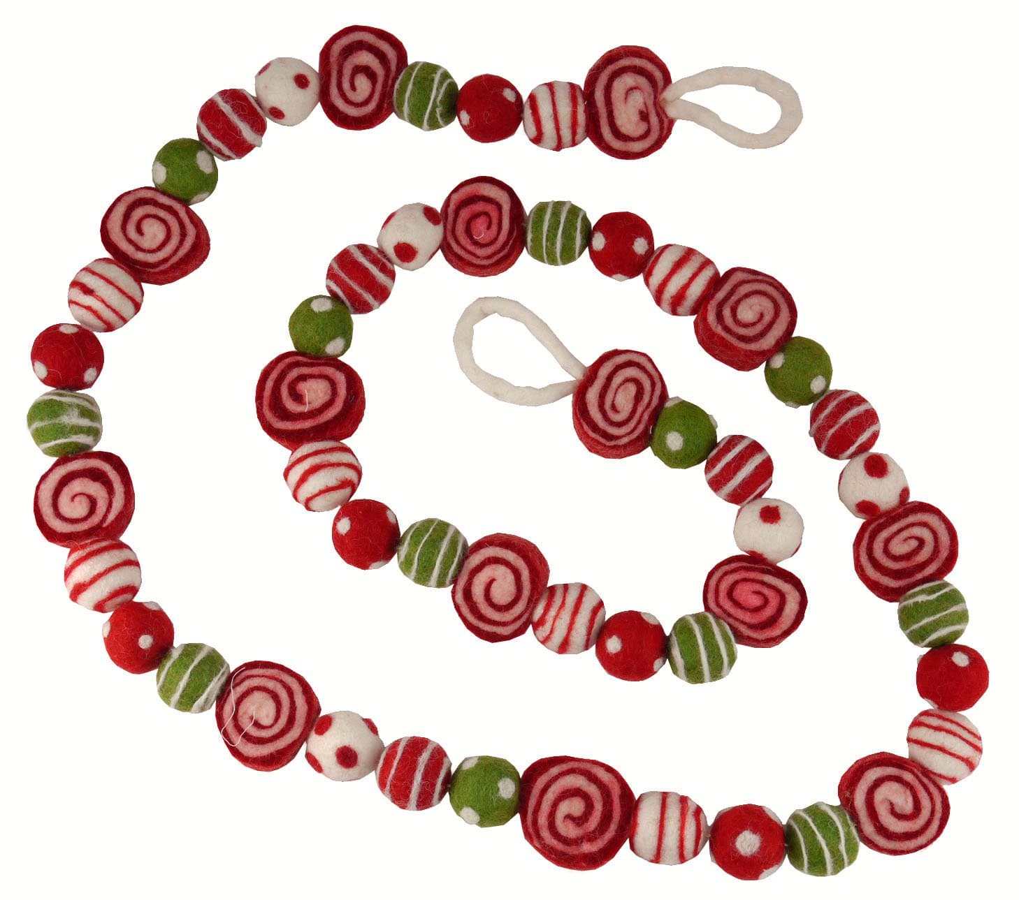 dzi Felt Garland Peppermint Swirl, 1 EA