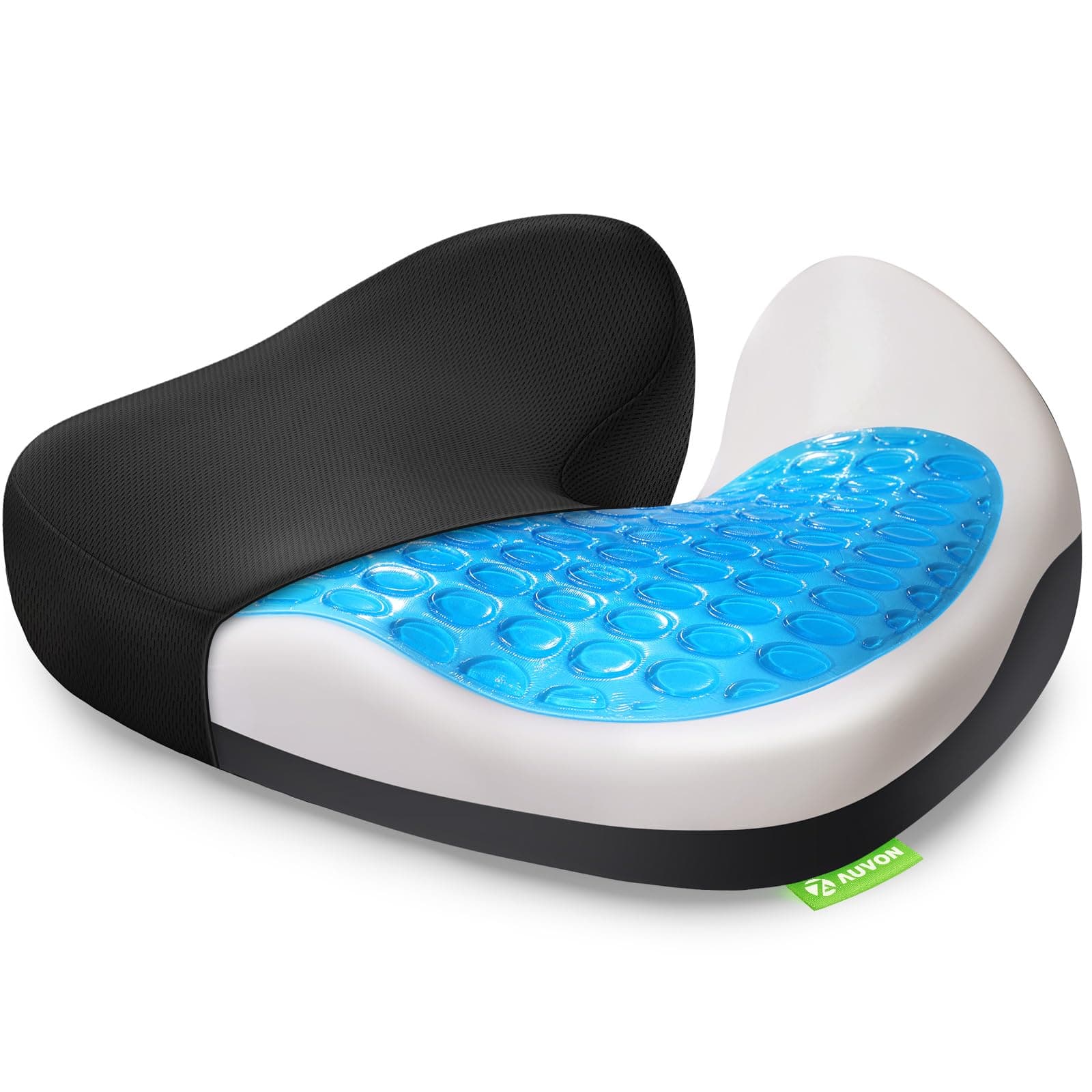 Multi-Layer Gel Seat Cushion for Ideal Support & Softness, Cooling Memory Foam Office Chair Cushion for Hemorrhoid, Sciatica & Tailbone Pain Relief, Anti-Slip Back Seat Pillow