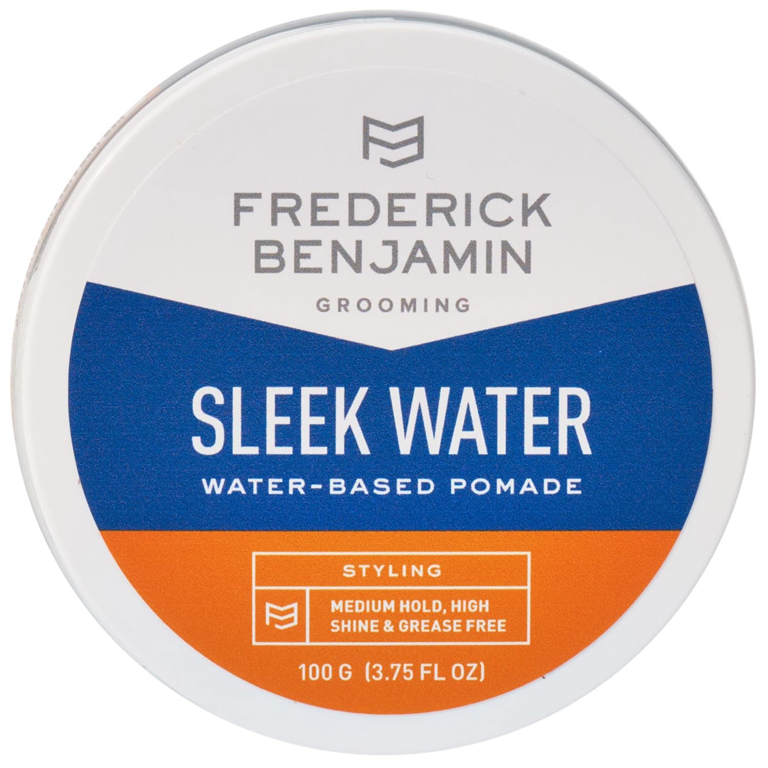 Frederick Benjamin Sleek Water Pomade for Men, Light & Easy to Apply Water Based Hair Pomade, Medium to Strong Hold, High Shine, Grease Free, Infused with Argan Oil & More, 3.75oz