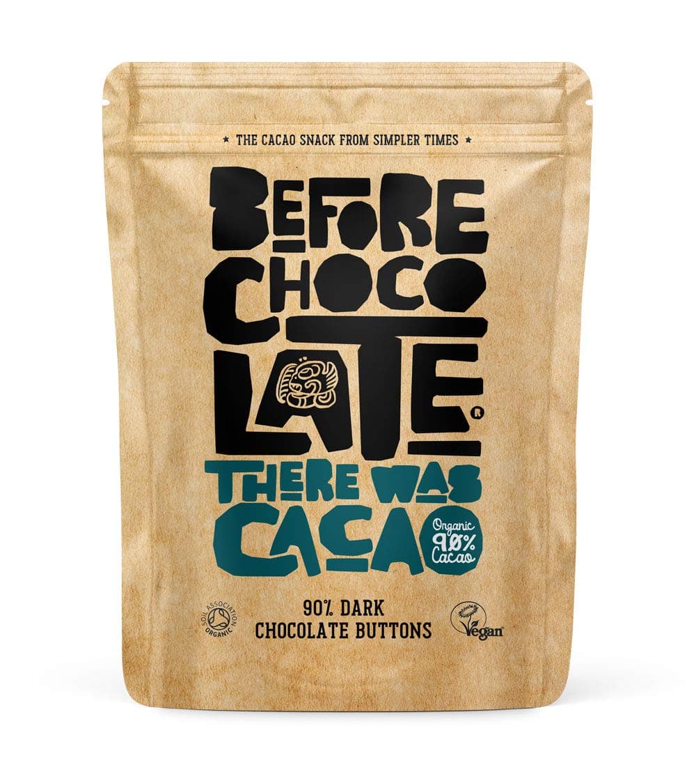 Before Chocolate - Vegan 90% Dark Chocolate Plain Buttons 190g - Dairy, Gluten, Nut & SOYA Free. Great for Snacking, Sharing or Gifting.