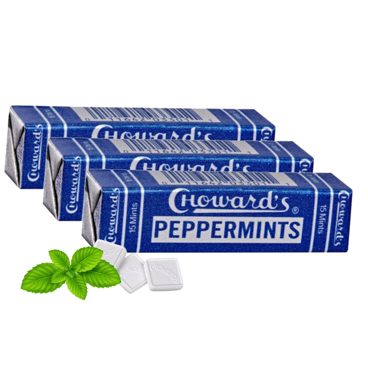 Choward's Peppermint Candy | Bold Aromatic Flavor | Perfect for Snacks in Lunchboxes, Travel, Sharing, and Gifting | Nostalgic Vintage Candy | 3 Pack (15 Mints Per Package)