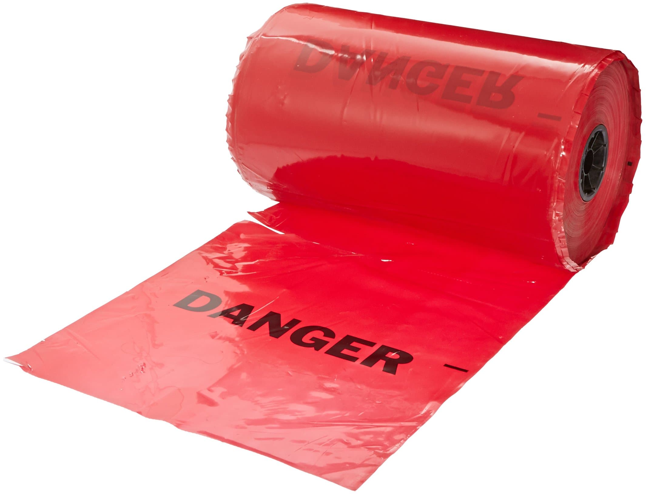 Mutual 14667 Polyethylene Tear-Off Plain Traffic Warning Flag, Legend "DANGER", 1200' Length x 16" Width, Black on Red