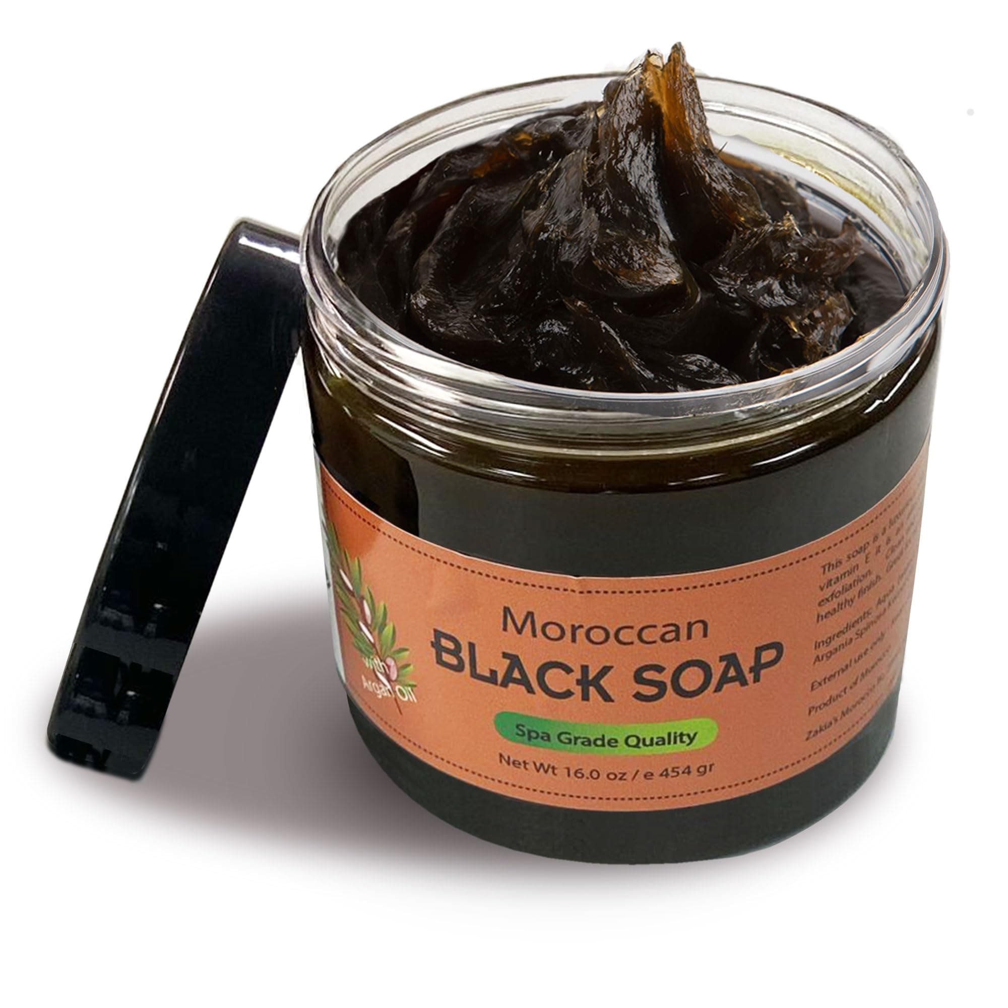 Moroccan Argan Oil Black Soap - Eucalyptus -16 oz Value Size by Zakia's Morocco