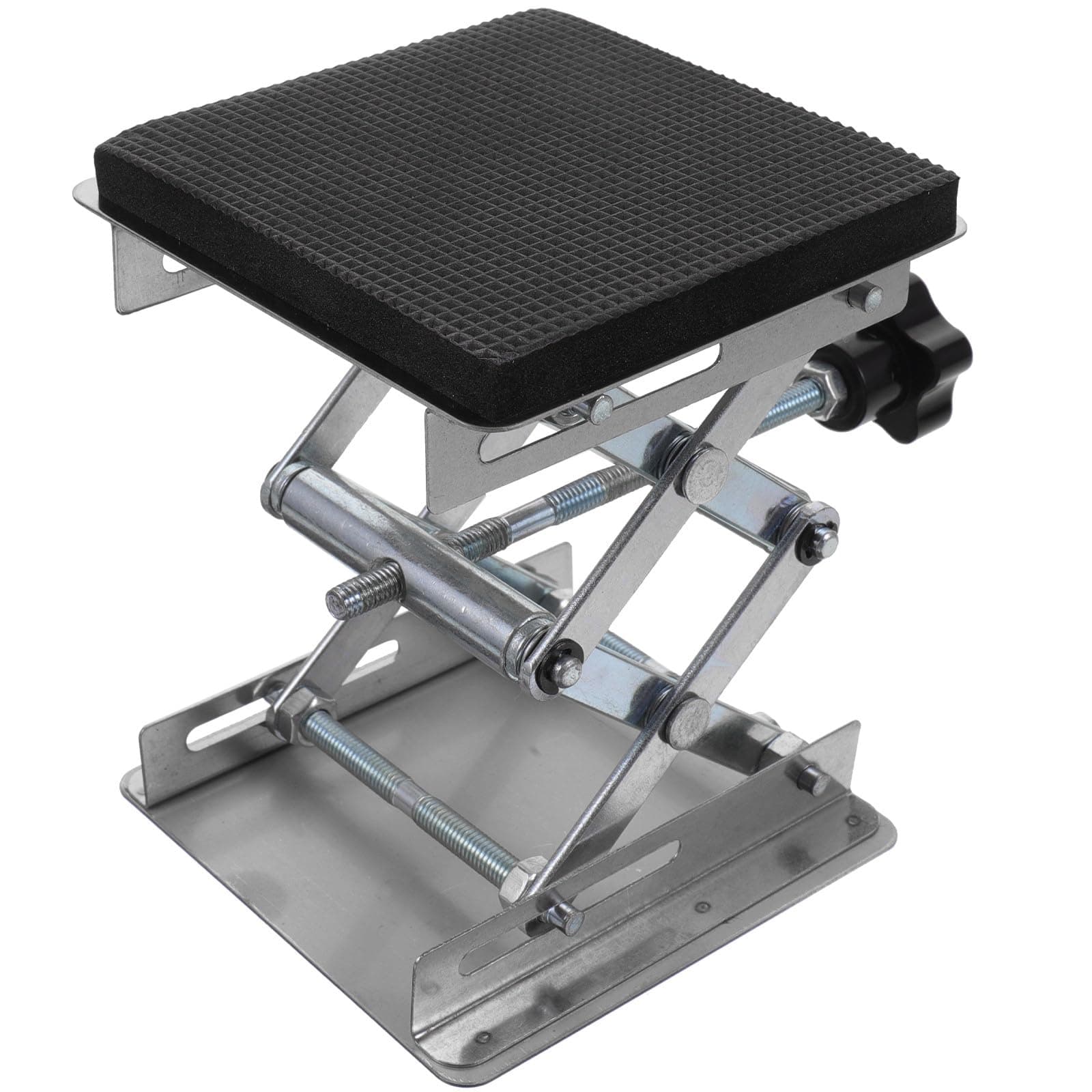 Stainless Steel Laboratory Jack Platform Stand 4"x4" Adjustable Lift Table 60-165mm Height Range Support Jack Lifting Platform for Lab Equipment