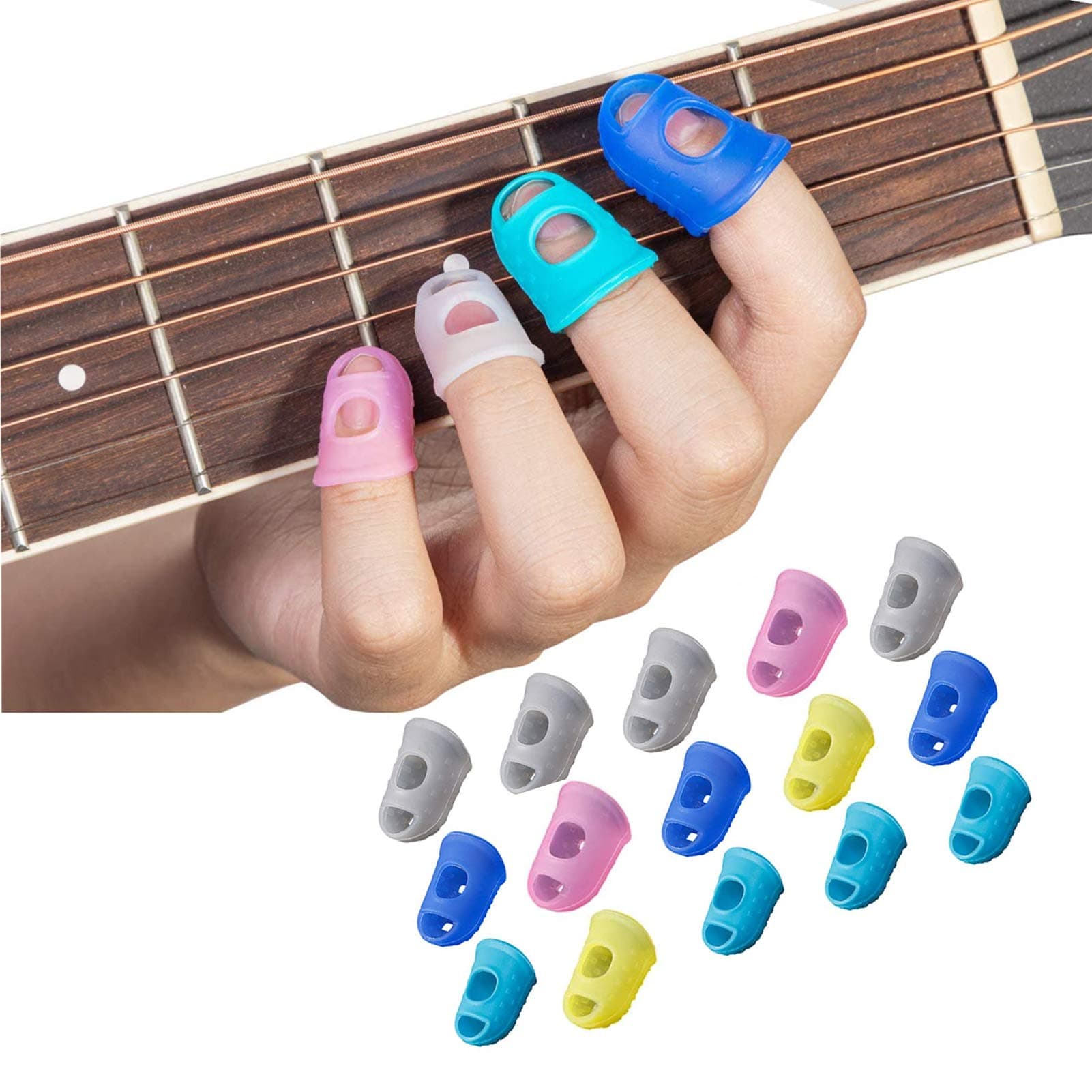 Guitar Silicone Left Hand Fingertip Protector Finger Guards Against Press Ukulee